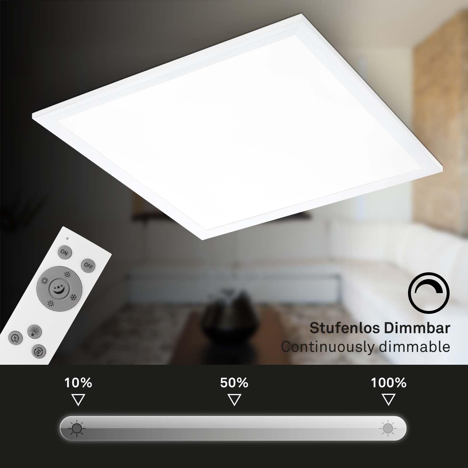 Briloner Leuchten LED Deckenleuchte »SIMPLE« LED-Modul 1 Stk. warmweiß - kaltweiß 38 x 38 x 6 cm, Wohnzimmer, Schlafzimmer, Flur