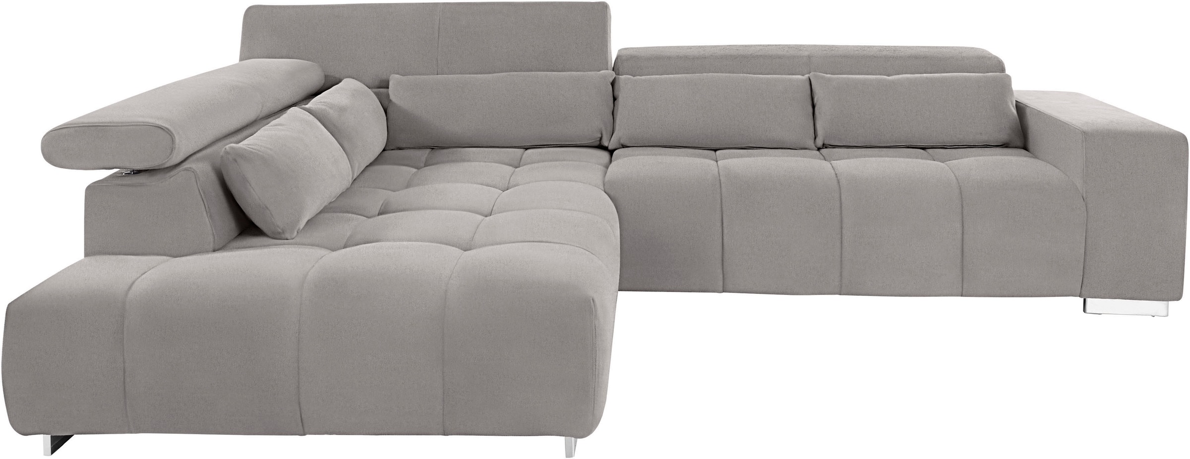 COTTA Ecksofa "Orion L-Form", mit Kopfteilverstellung & 5 Nierenkissen günstig online kaufen