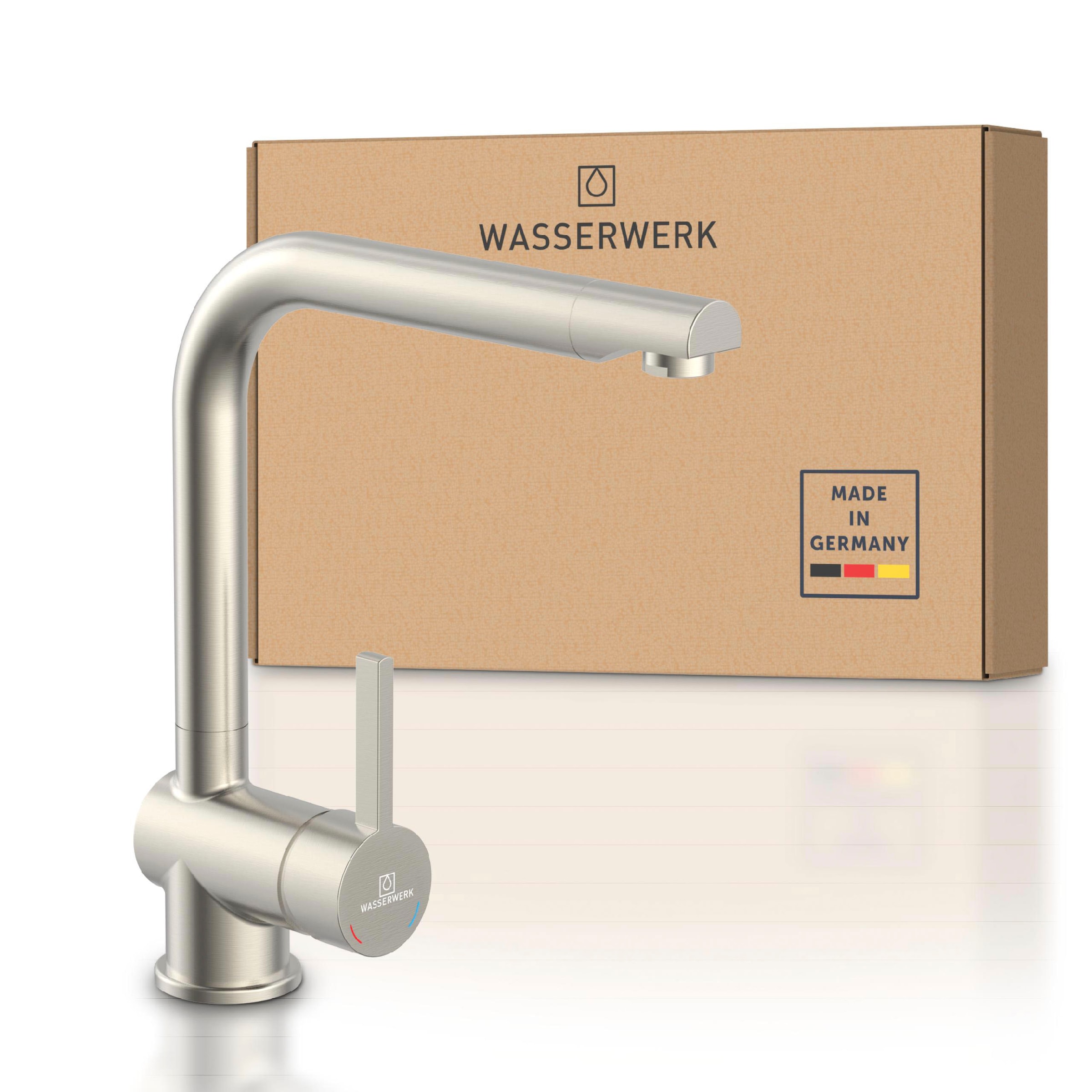 WASSERWERK Spültischarmatur »WK 4, Wasserhahn, Küche, Einhebelmischer«, 360° schwenkbar, Cold-Start-Funkt., geräuscharm