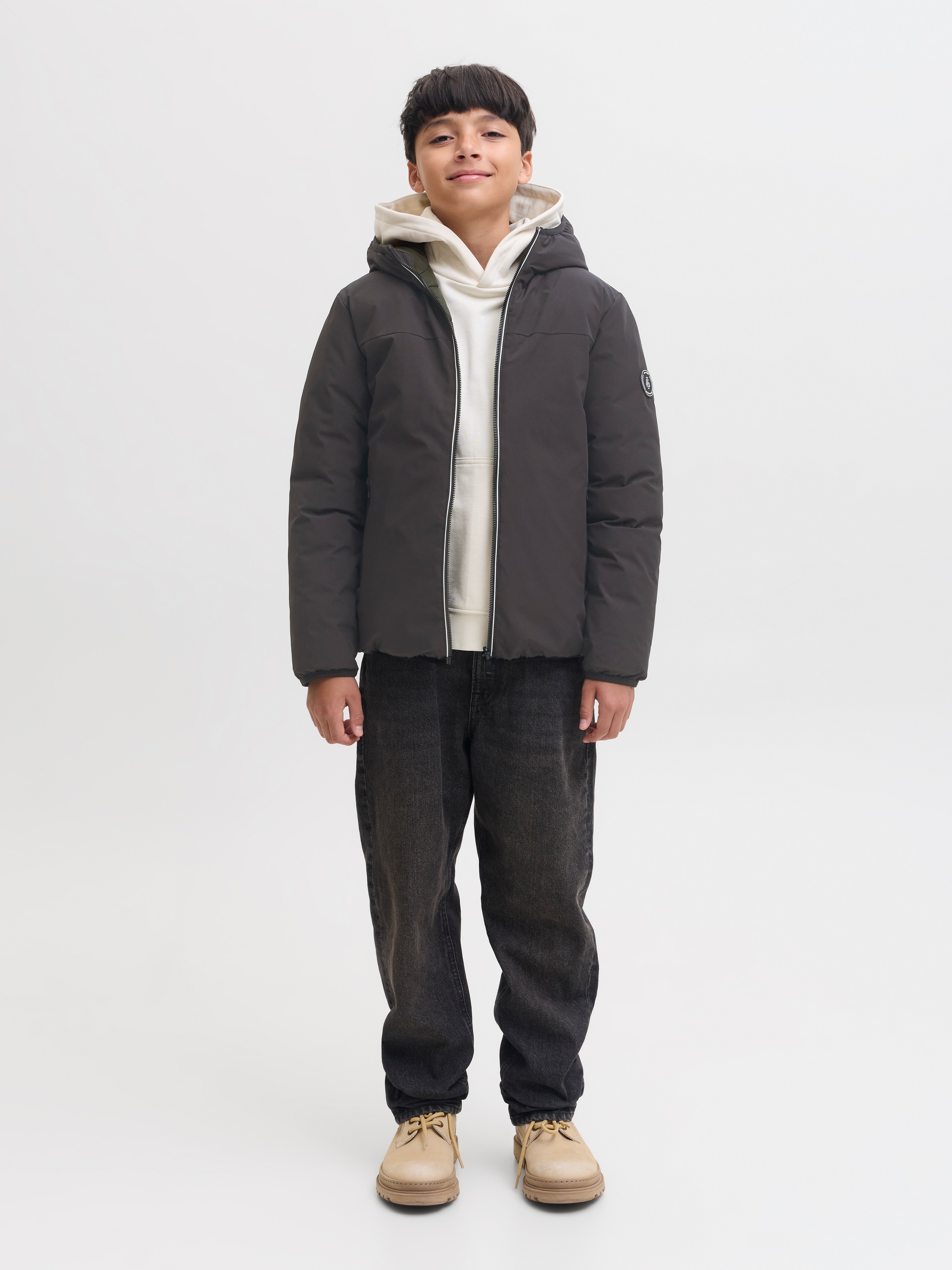 Jack & Jones Junior Wendejacke »JJEBROOKLYN REVERSIBLE JACKET SN JNR« mit Kapuze Kunstfaser, zum Wenden