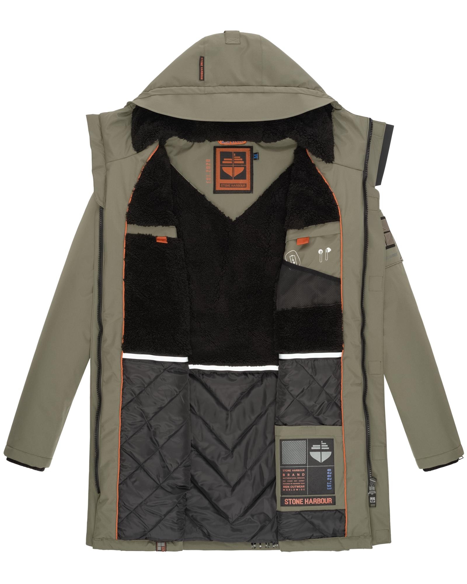 Stone Harbour Wintermantel »Ragaan«, modischer Herren Winterparka mit Teddyfell Futter