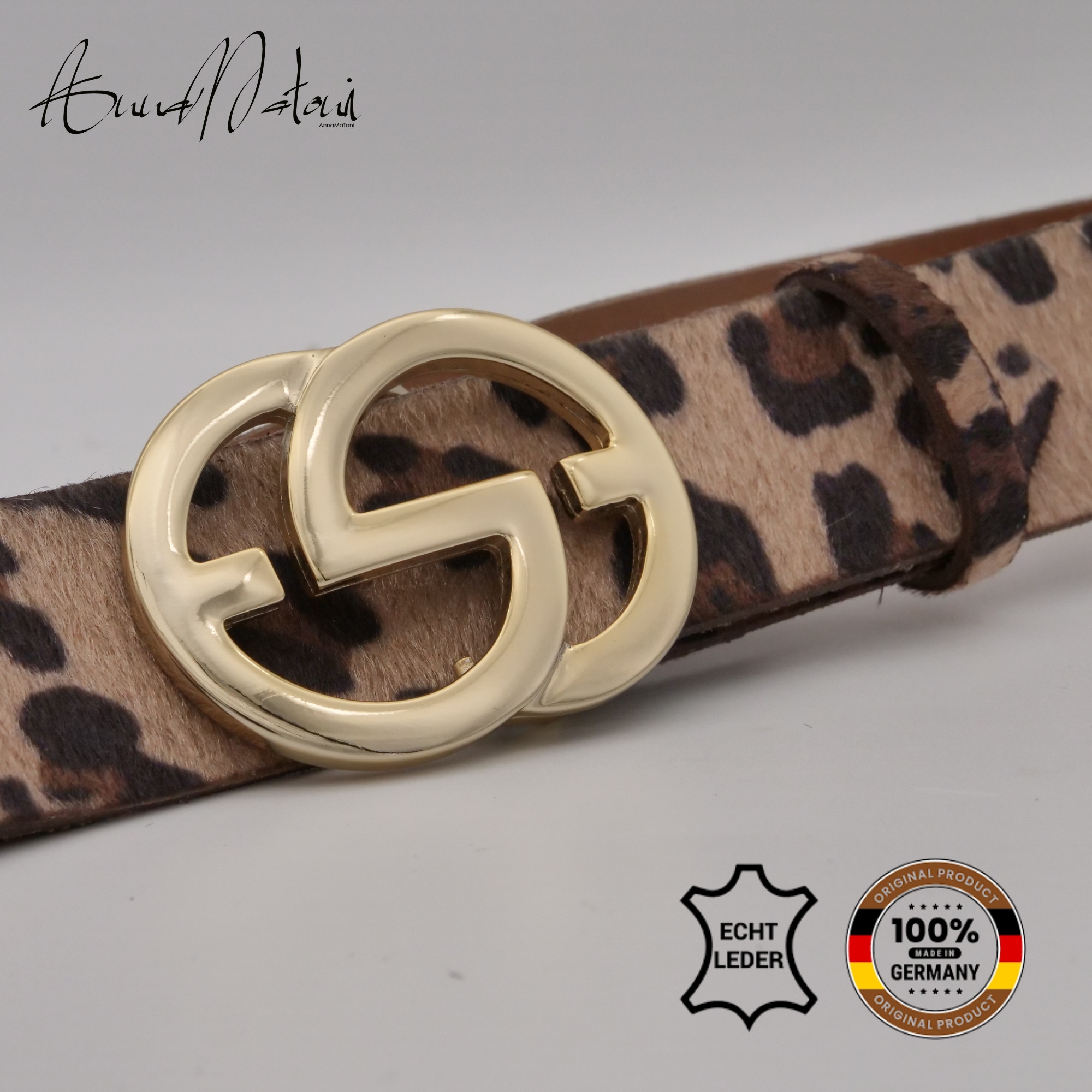 AnnaMatoni Ledergürtel »AnnaMatoni Damen Ledergürtel in hochwertigem Kunstfell in Leo«