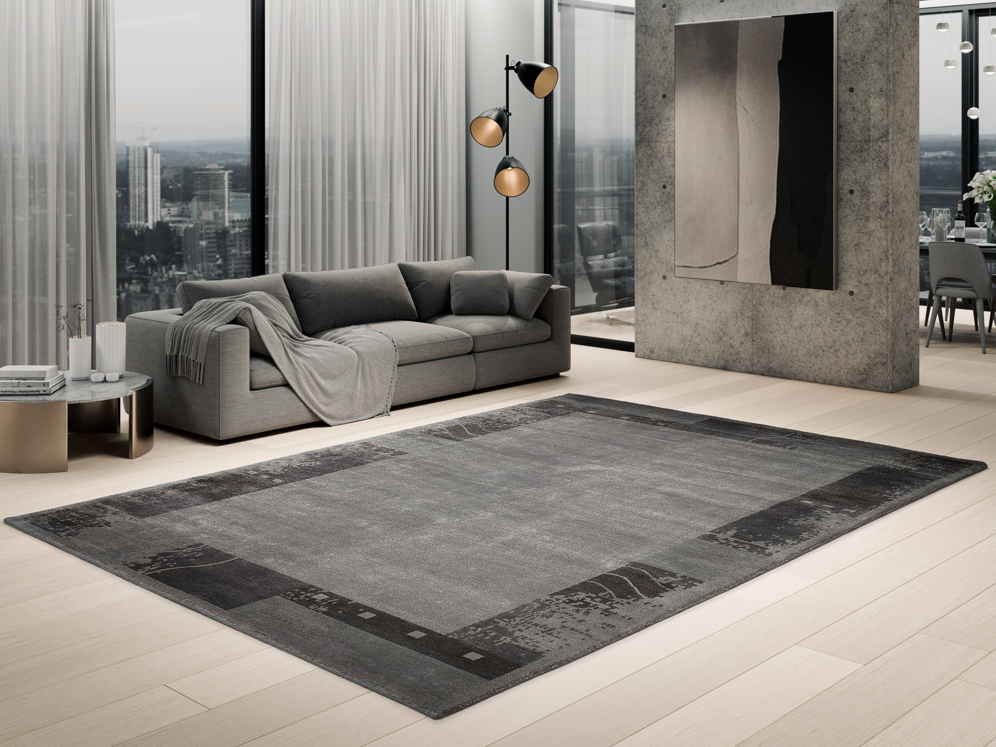 OCI DIE TEPPICHMARKE "AWARD ULKA" rechteckig 10 mm Höhe handgeknüpft, echter Design Teppich aus Nepal. 100% Naturfaser