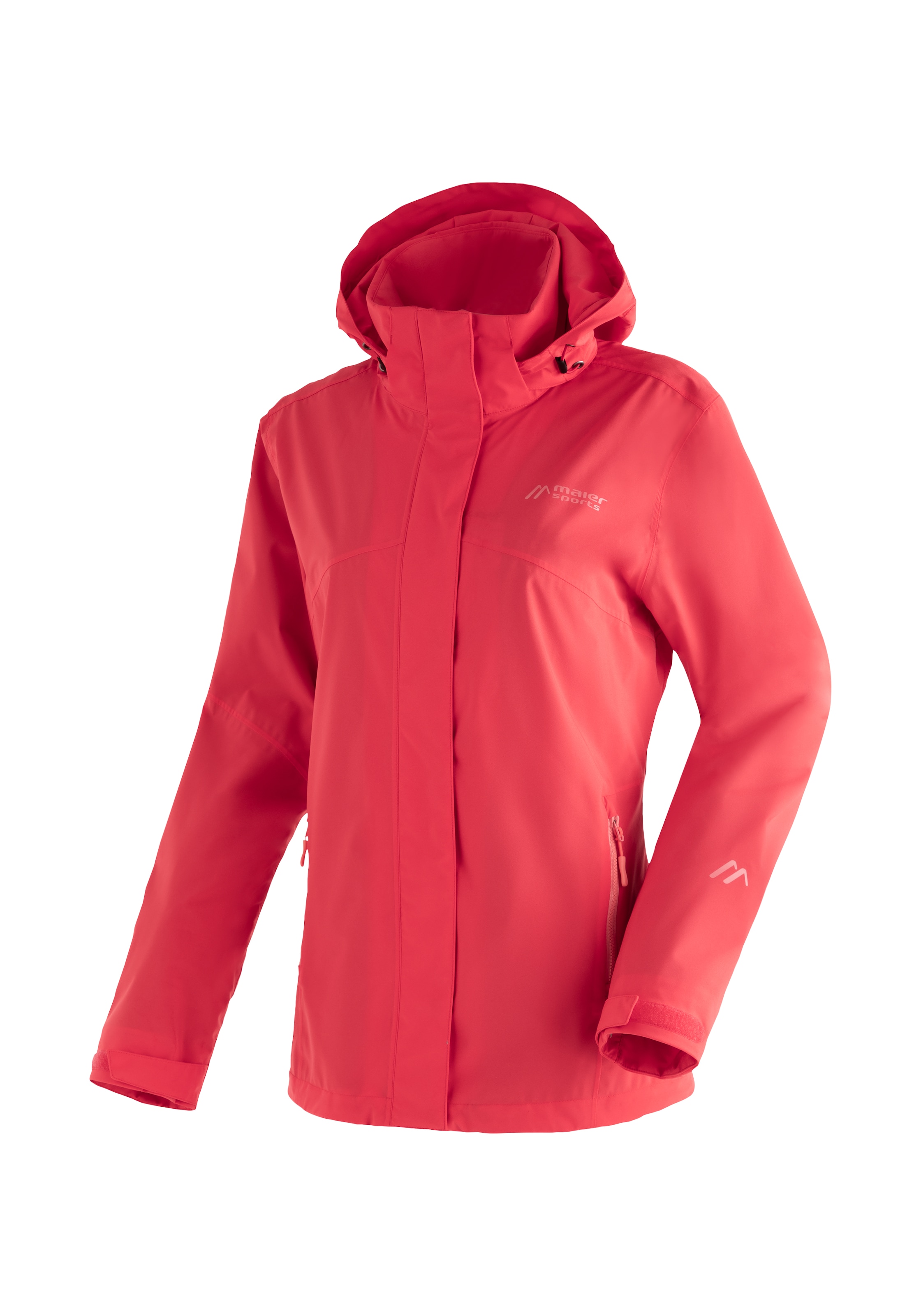 MAIER SPORTS Damen Regenjacke "Metor rec W", rot, Gr. 25, 100% Polyester, Jacken, Damen Jacke mit Kapuze, Windjacke wasserdicht atmungsaktiv, Reg. Fit