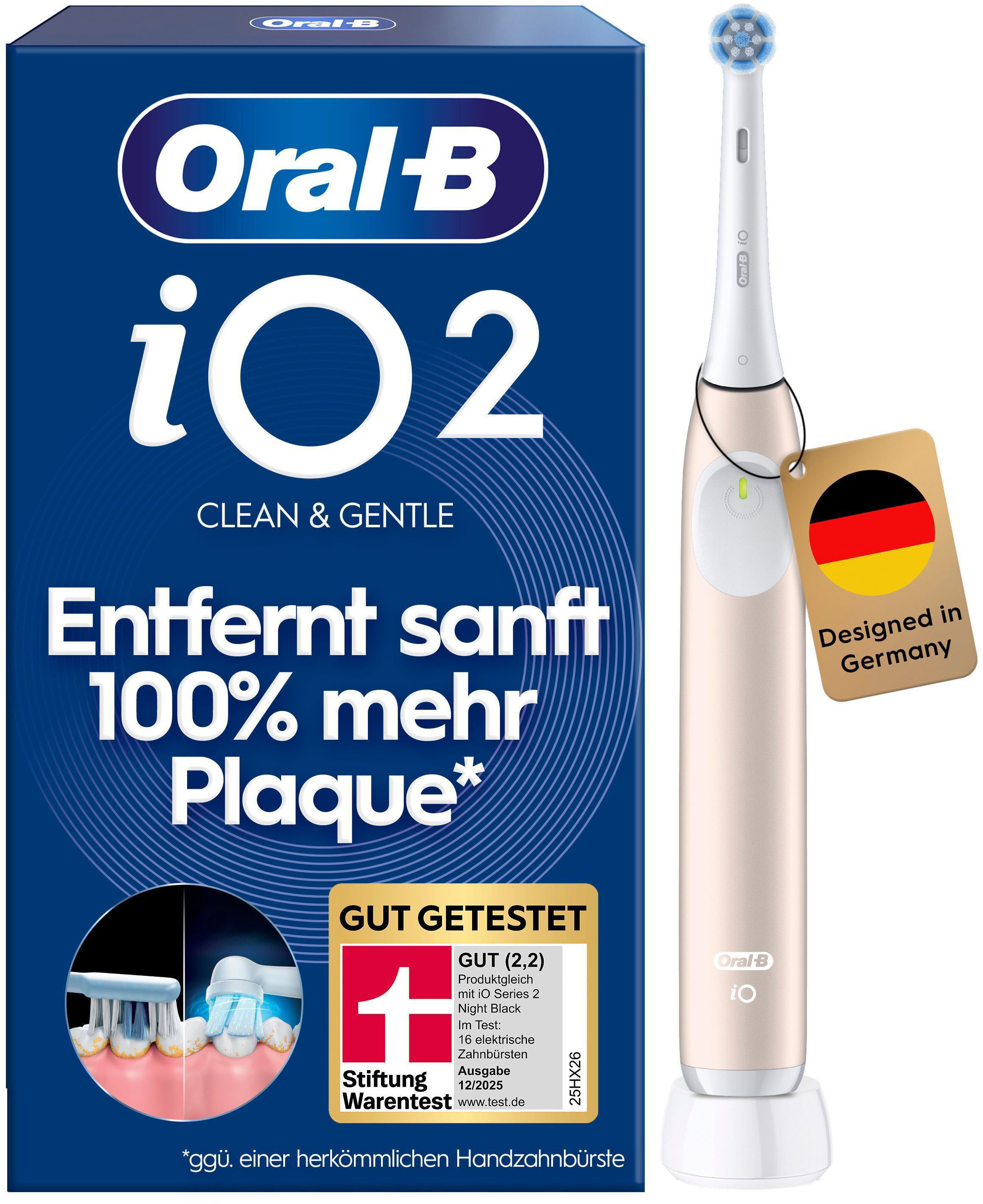 Oral-B Elektrische Zahnbürste "Oral-B iO Series 2" 1 Stk. Aufsteckbürsten für die sanfte Reinigung