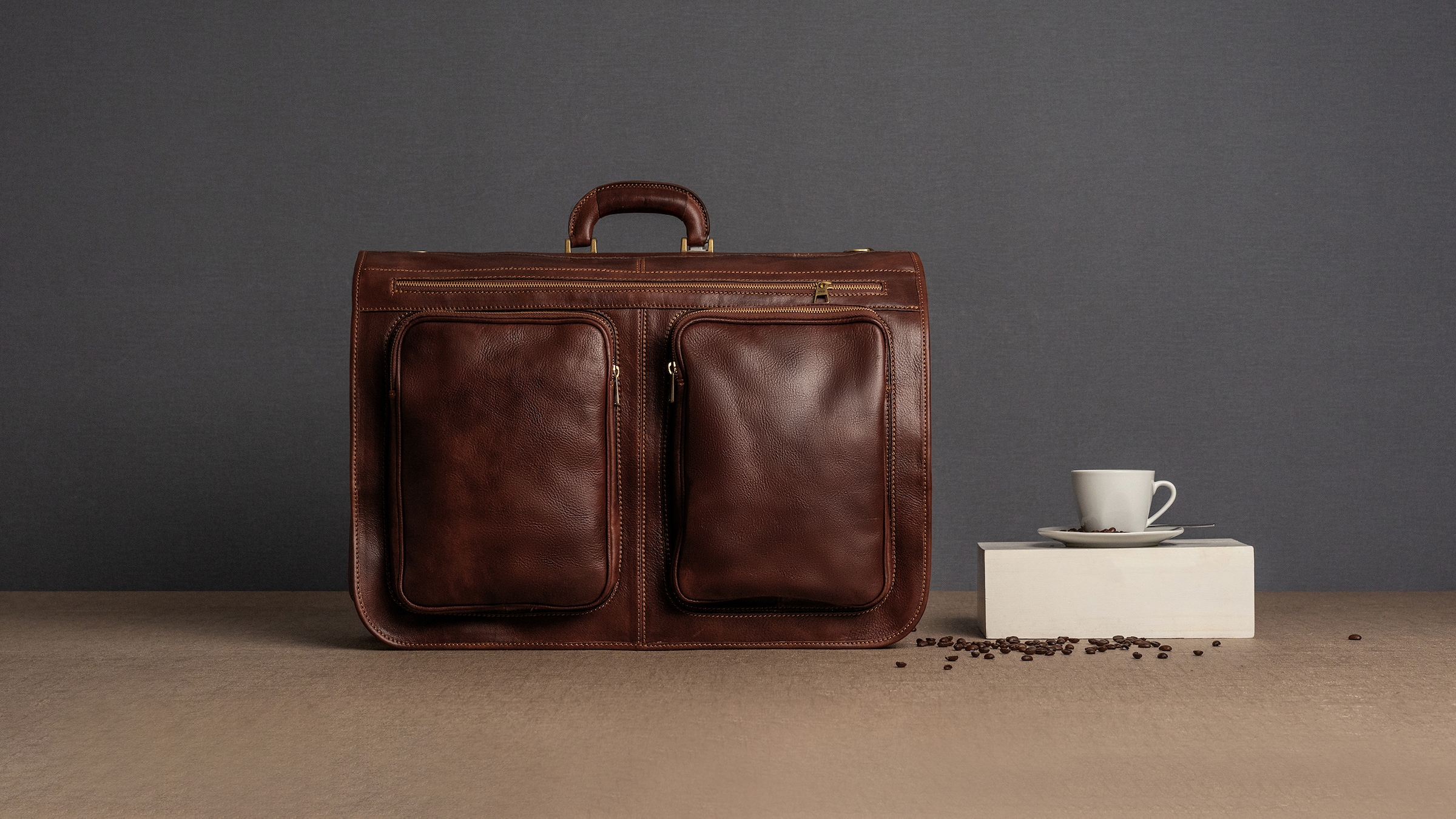 Piké Reisetasche, echt Leder, Made in Italy