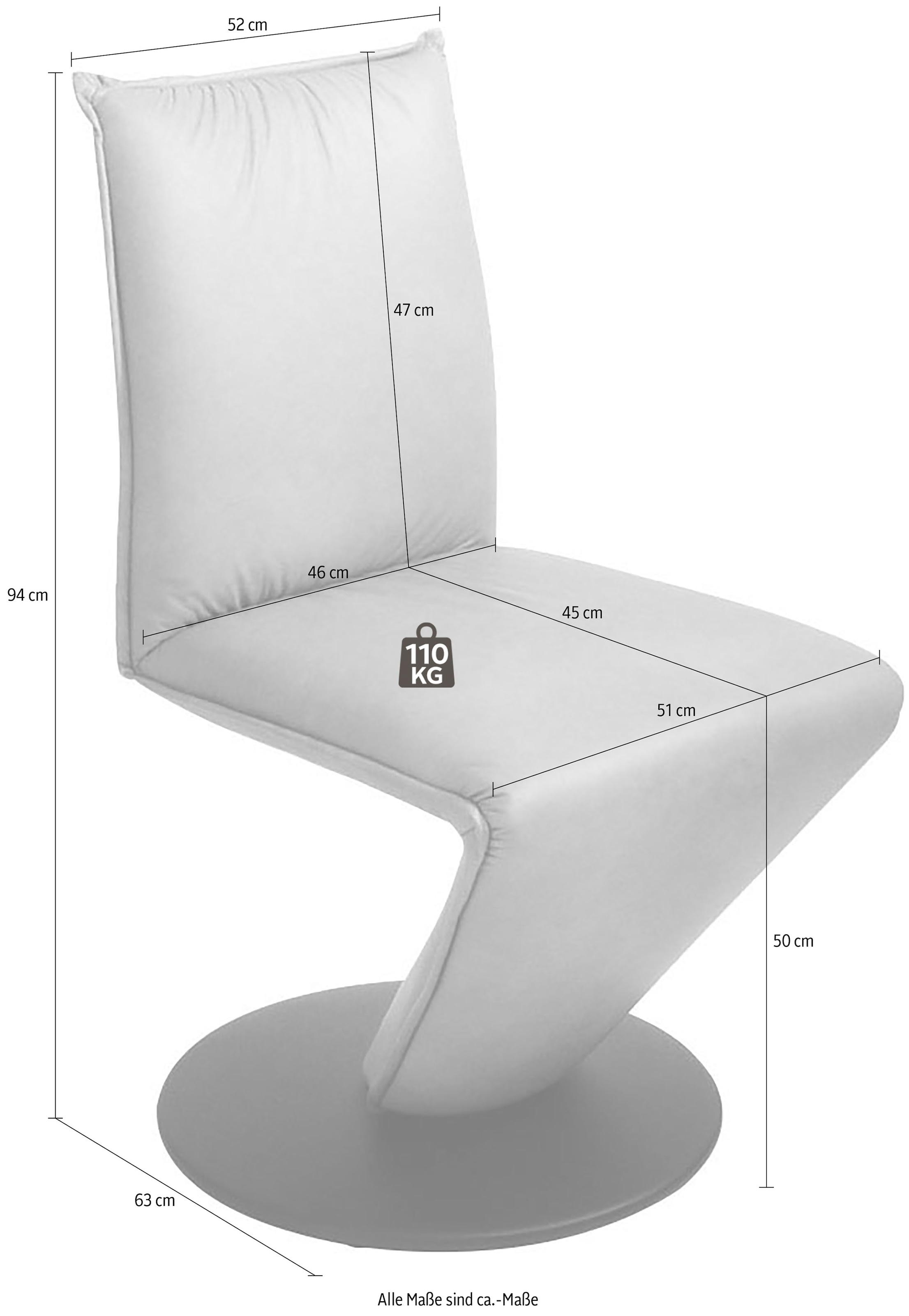 K+W Komfort & Wohnen Drehstuhl Drive, Sessel mit federnder Sitzschale,  Drehteller in Metall schwarz Struktur