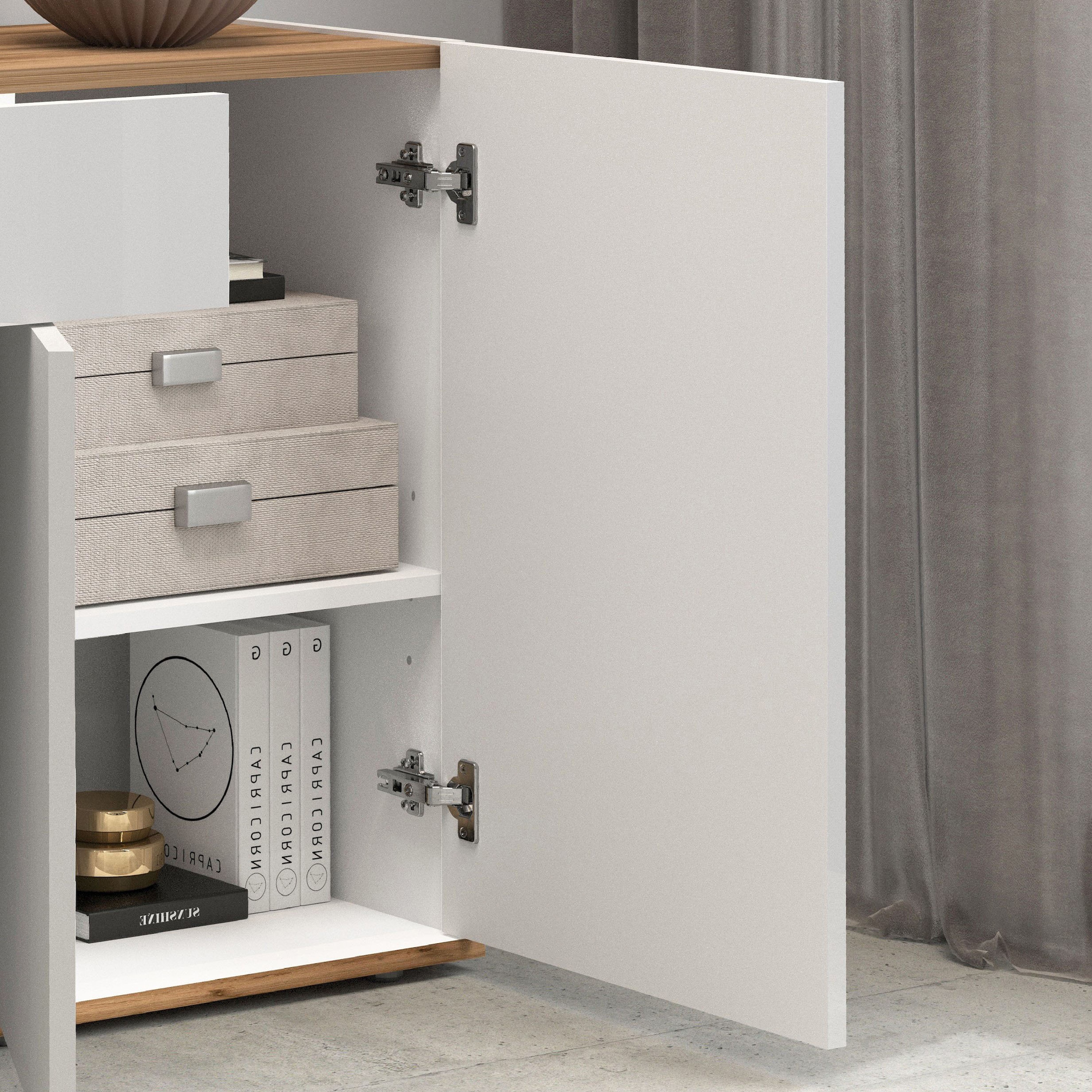 INOSIGN Sideboard »Garda, Kommode, Schrank, Kredenz«, 3 Türen, 1 Schublade, grifflos Breite 120,1 cm