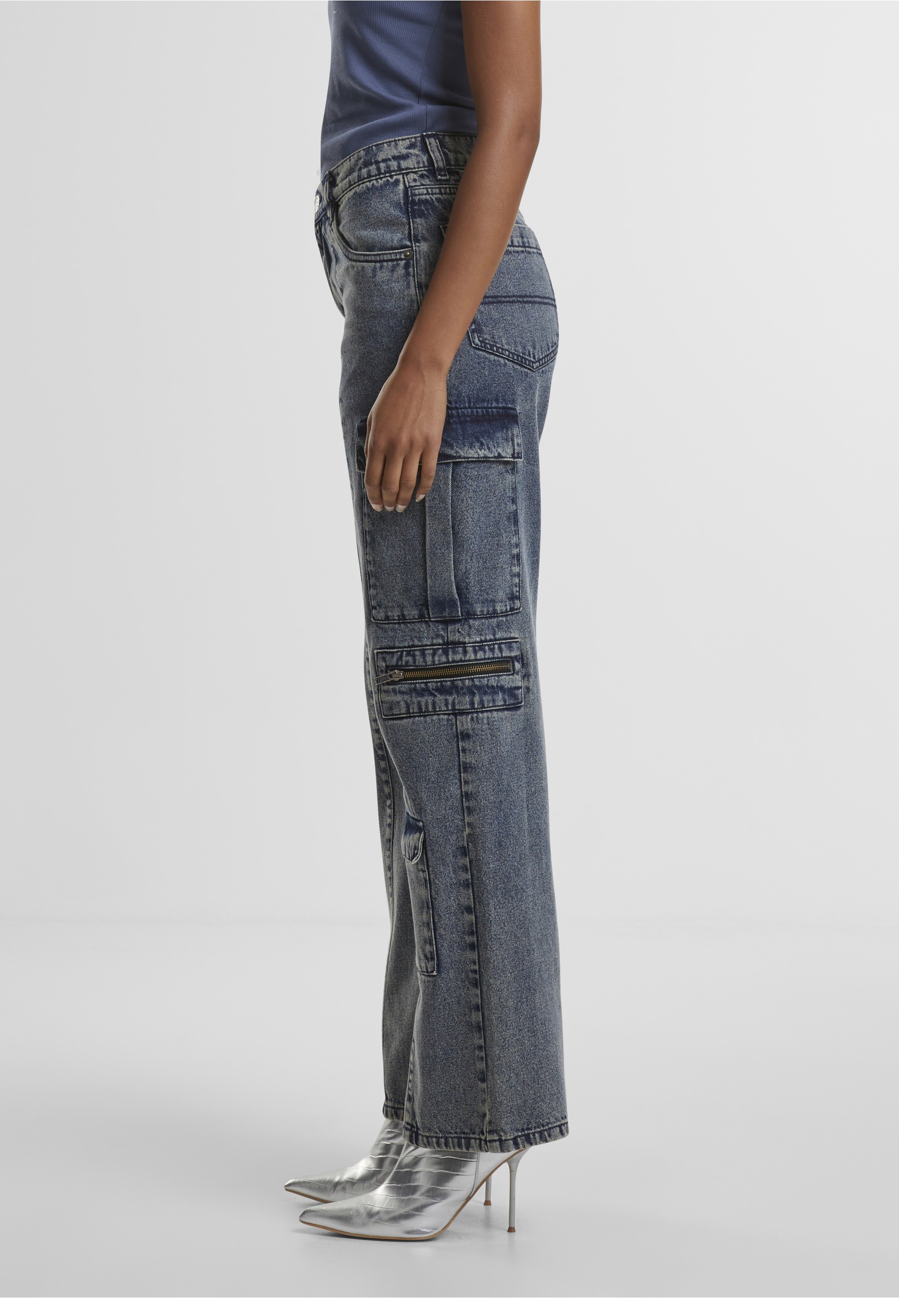 URBAN CLASSICS Cargohose »Urban Classics Ladies Loose Utility Denim Pants«