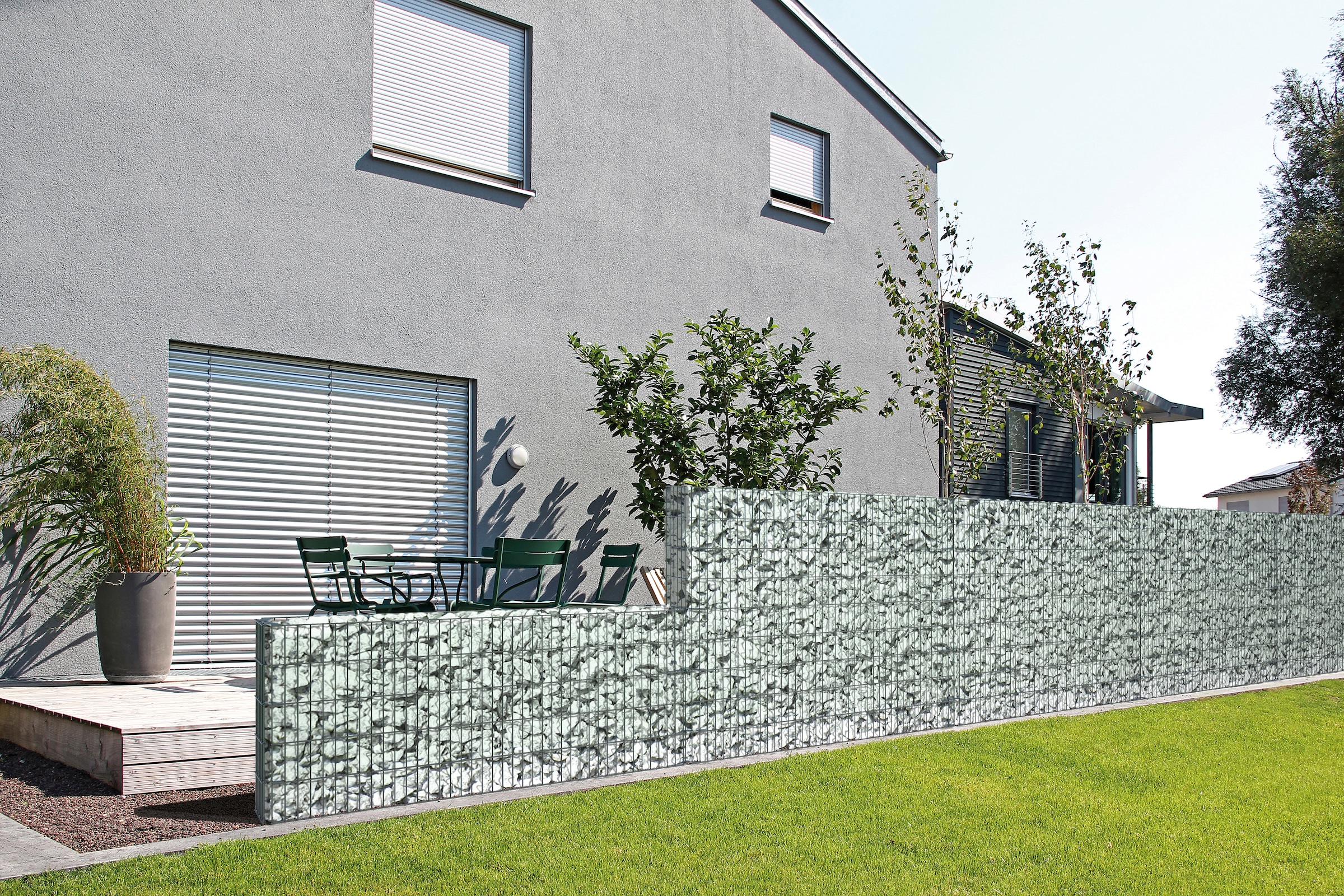 Alberts Gabionenzaun »Cluster-Gabionen Anbauset«, anthrazit, 2 m breit, versch. Höhen