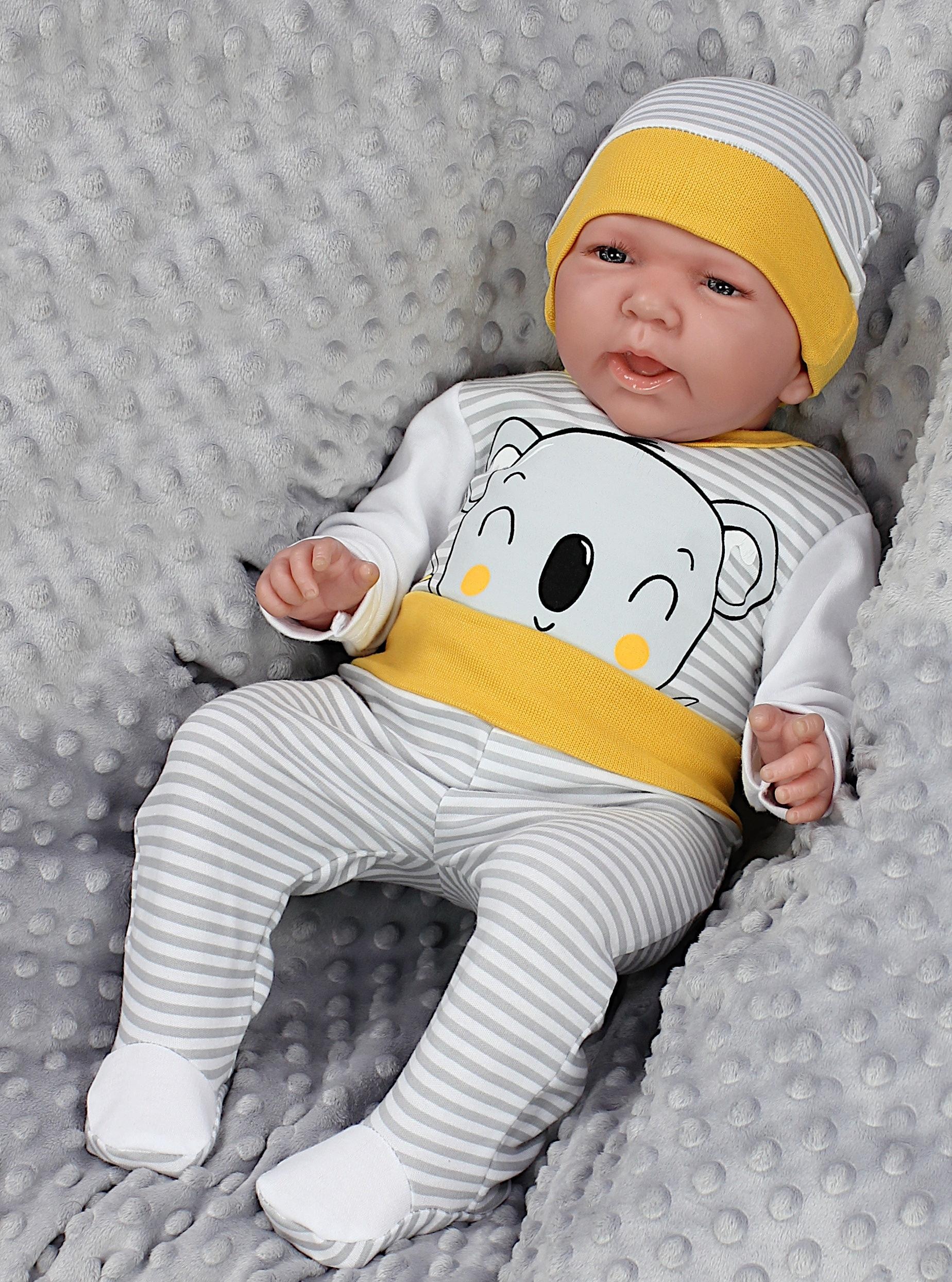 TupTam Langarmbody »Set Baby Bekleidungsset Langarmbody Hose Mütze3 teilig«