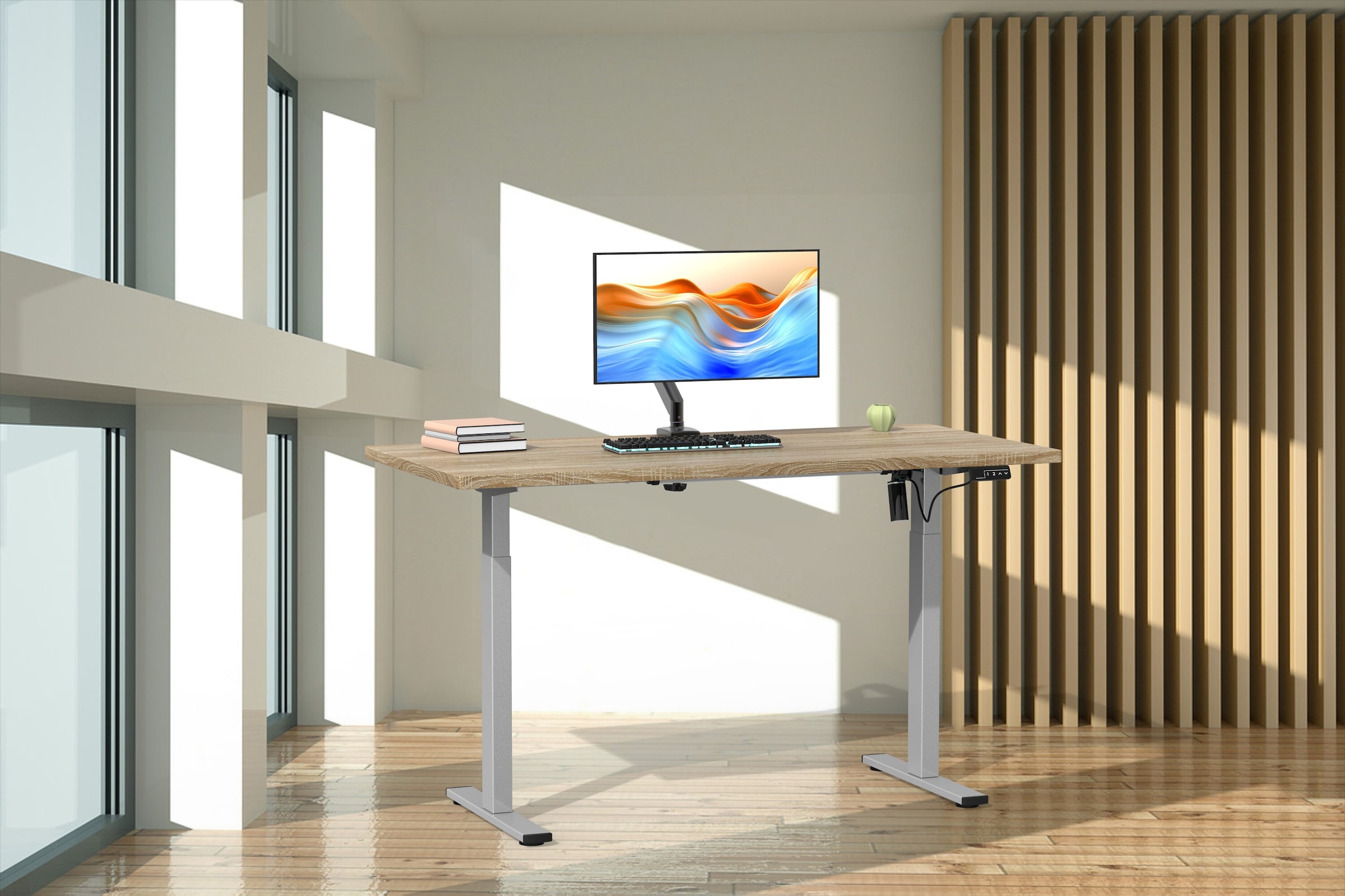 VCM Schreibtisch »Schreibtisch höhenverstellbar Lona 110x80« 1 Stk. tlg.