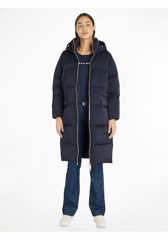 TOMMY HILFIGER Daunenmantel »SATEEN HOODED DOWN MAXI«...