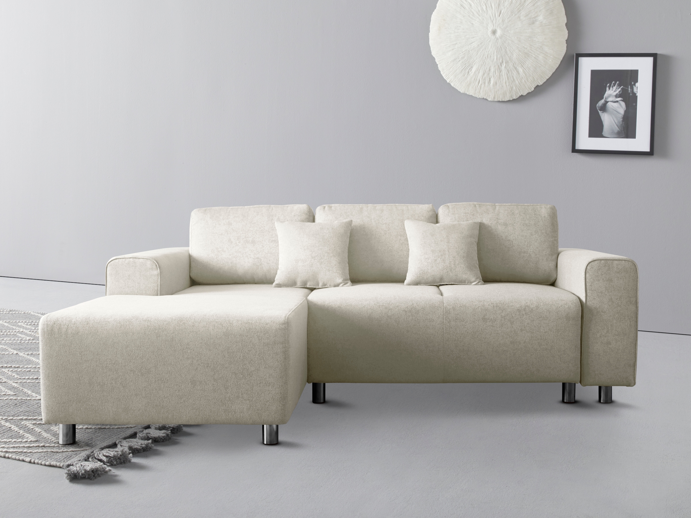 Home affaire Ecksofa "Györ", L-Form, wahlweise mit Bettfunktion und Bettkas günstig online kaufen