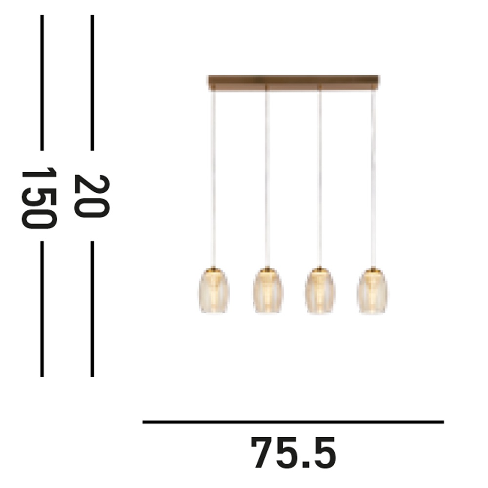 Searchlight LED-Hängeleuchte »Hängeleuchte Cyclone, 4-flammig«, 4 flammig, Leuchtmittel LED-Modul | LED fest integriert, Stalaktit-Optik