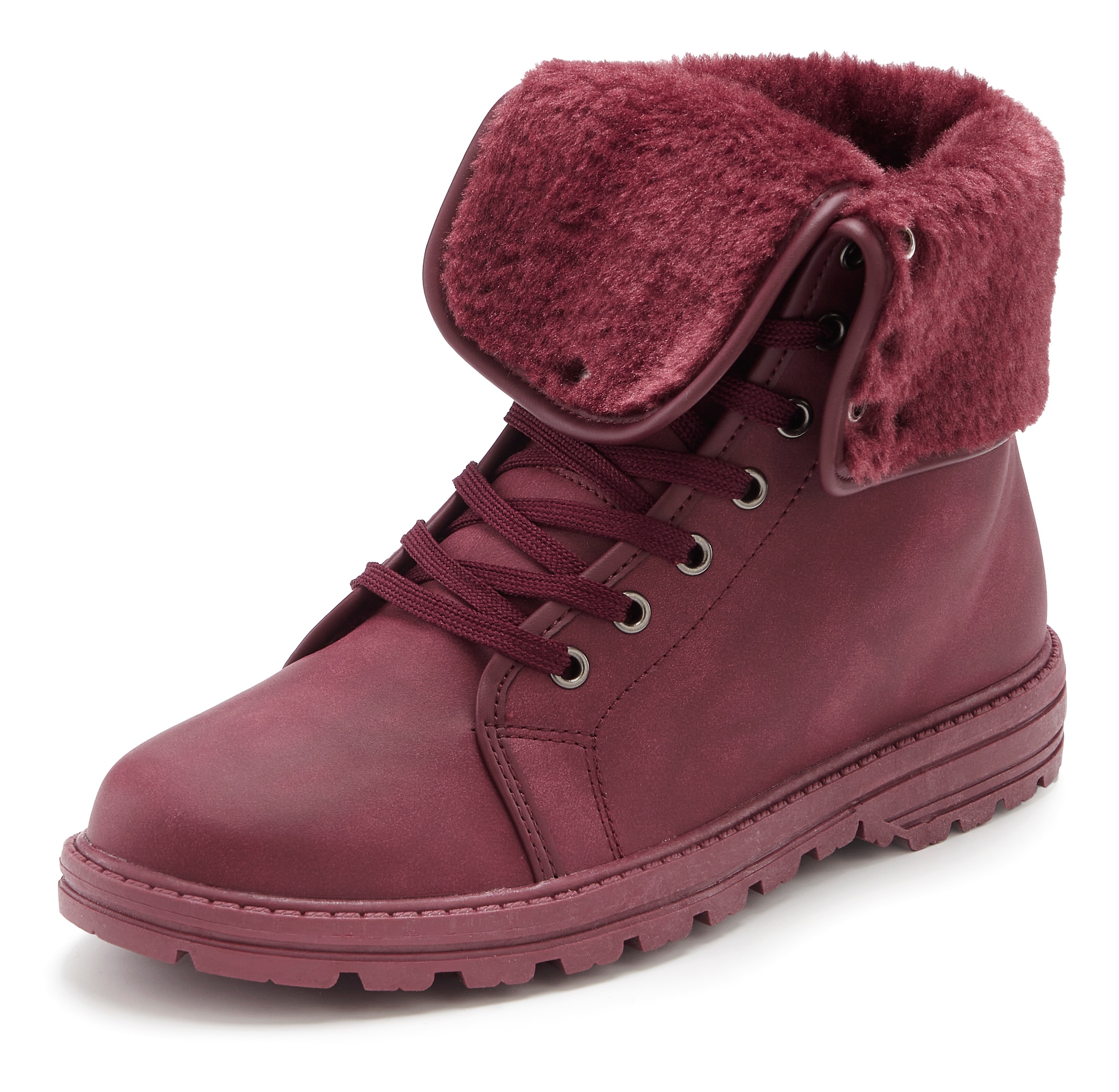 LASCANA Stiefelette "Boots," mit Fellimitat-Applikation VEGAN günstig online kaufen