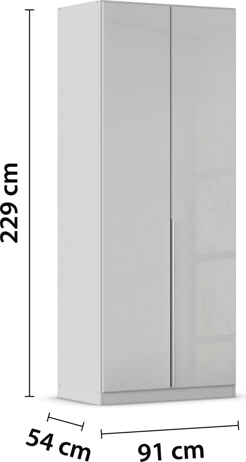 rauch Drehtürenschrank »Kleiderschrank Kleiderschränke Schrank Garderobe AGORDO mit Glasfront«, (in zwei Griff-Farben), durchdachte Innenausstattung, in 6 Breiten und 2 Höhen MADE IN GERMANY