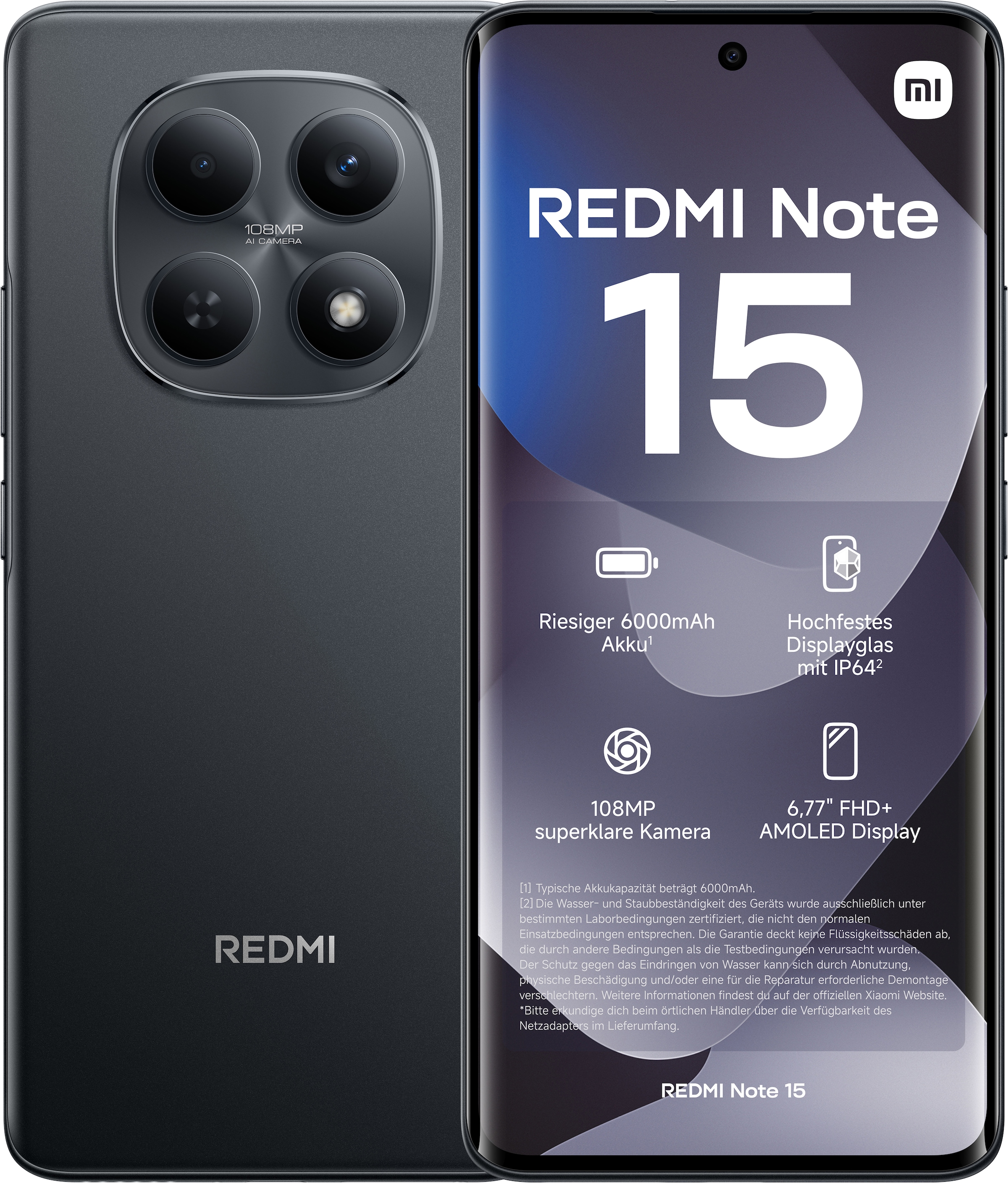 XIAOMI Smartphone "Redmi Note 15 6+128", 128 GBschwarz, Mobiltelefone