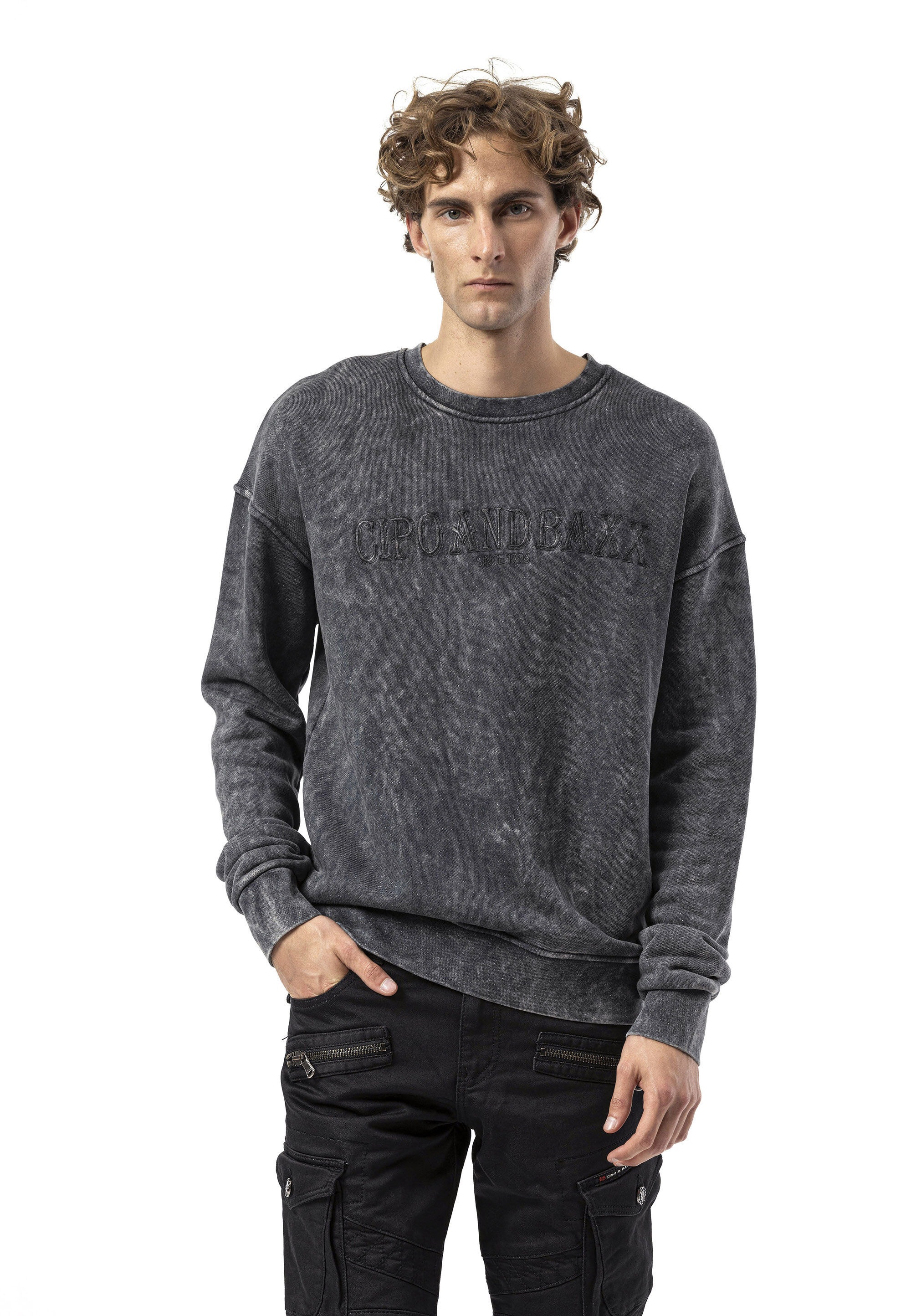 Cipo & Baxx Sweatshirt »CL595«, mit Rundhalsausschnitt
