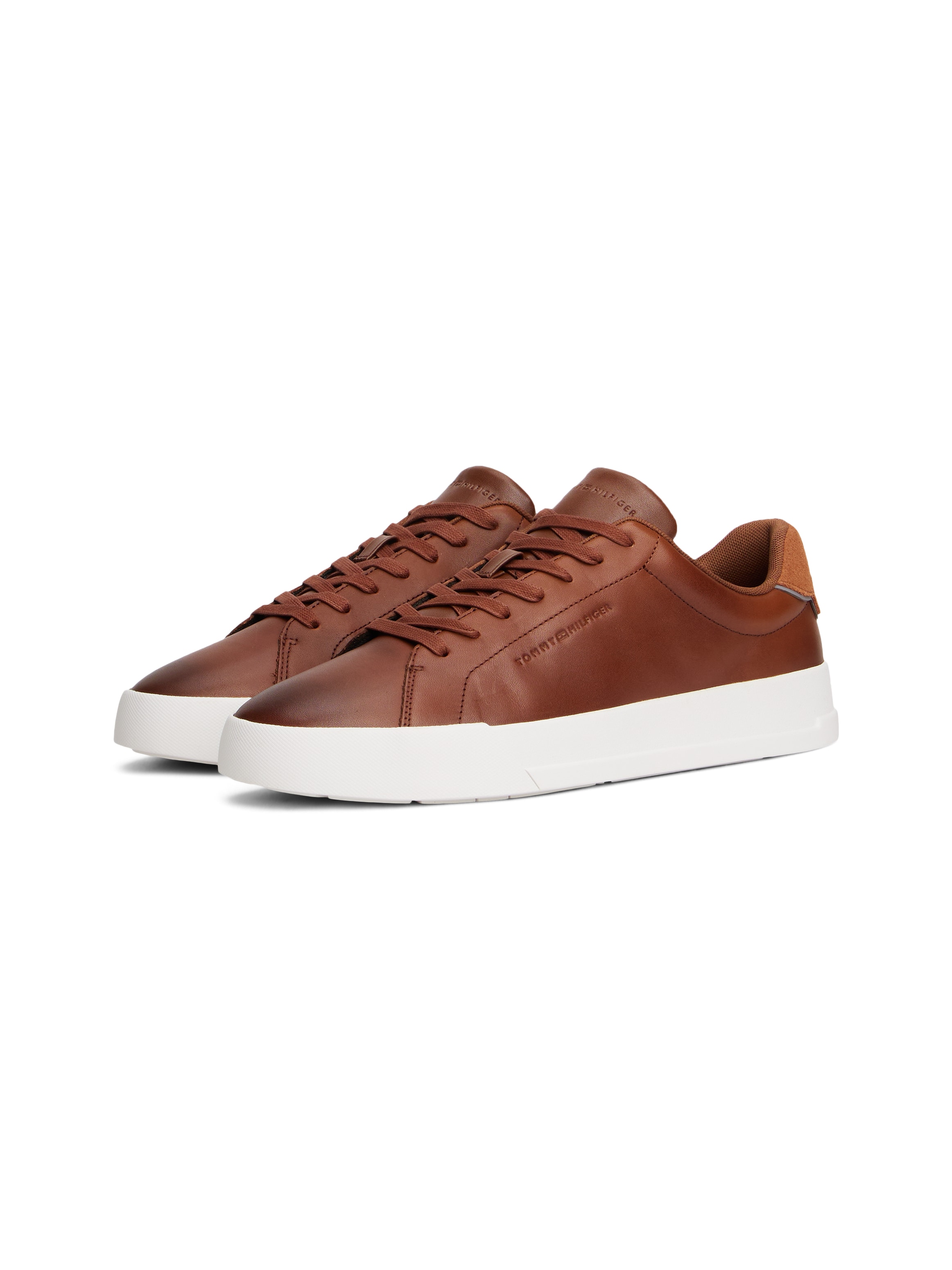 Tommy Hilfiger 1100000002199 "TH COURT CORE COGNAC", Freizeitschuh, Halbschuh, Schnürschuh im coolen Used Look