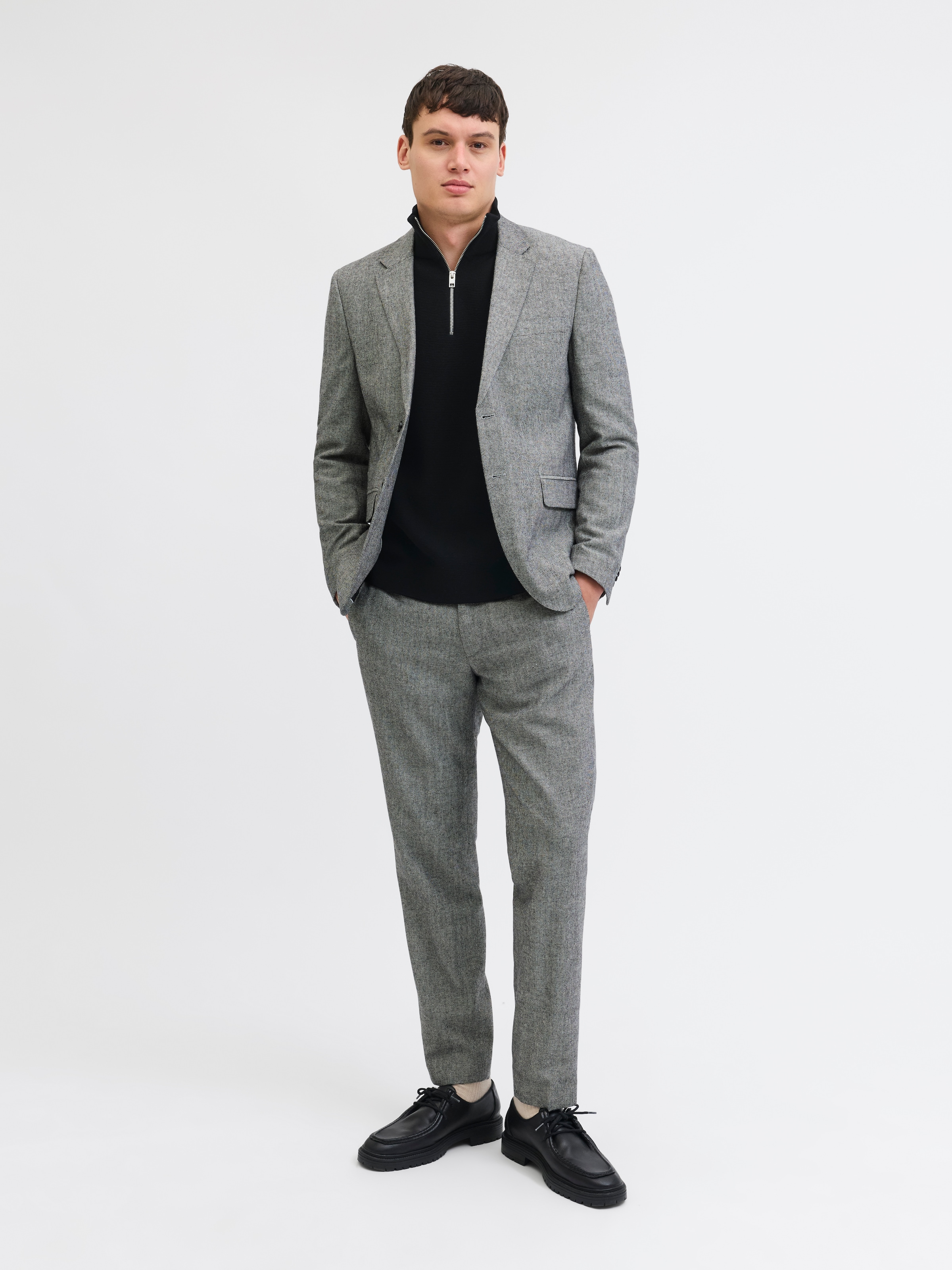 Jack & Jones Troyer »JPRBLAMILANO STITCH KNIT HALF ZIP SN«, mit kurzem Reißverschluss