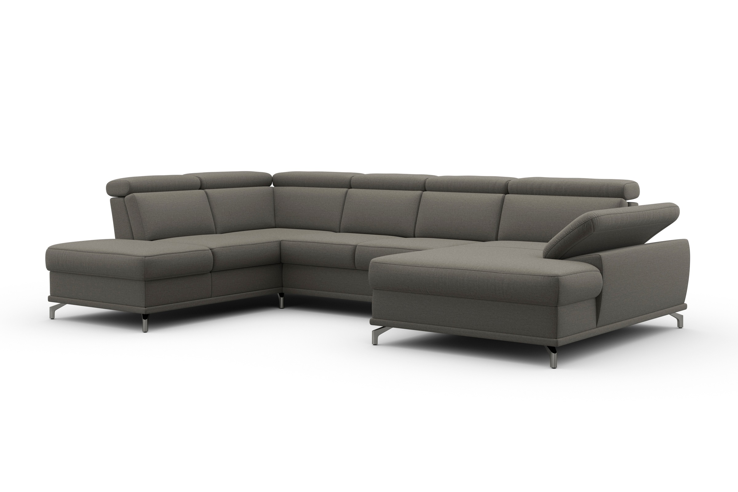 sit&more Wohnlandschaft »Cabrio U-Form, mit Sitztiefenverstellung, Arm- und Kopfteilverstellung«, 3 Nierenkissen, Federkern, optional Bettfunktion und Stauraum