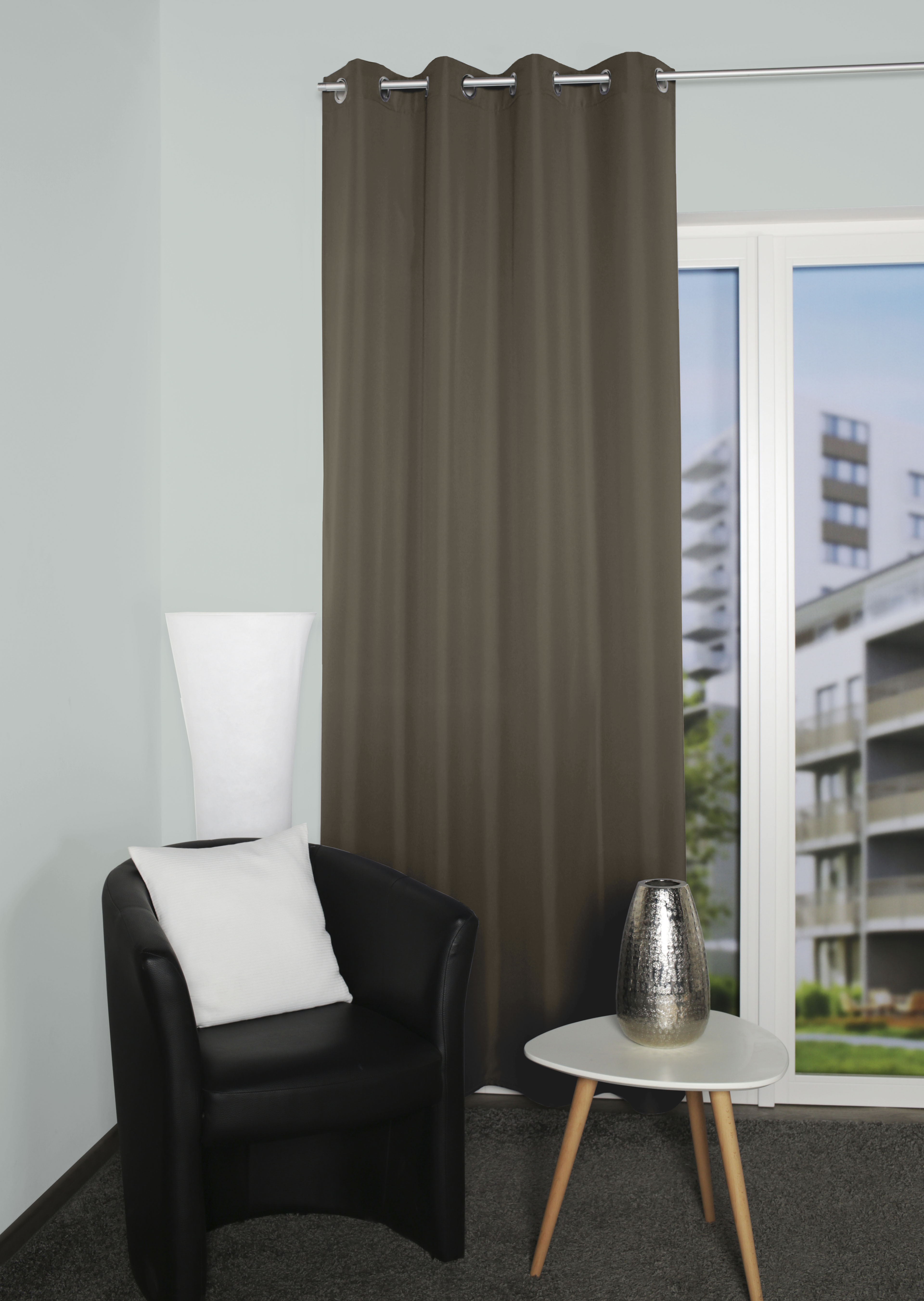 Home Basics Vorhang "ATLANTIK" Ösen 1 Stk. tlg. Ösenschal Uni ATLANTIK