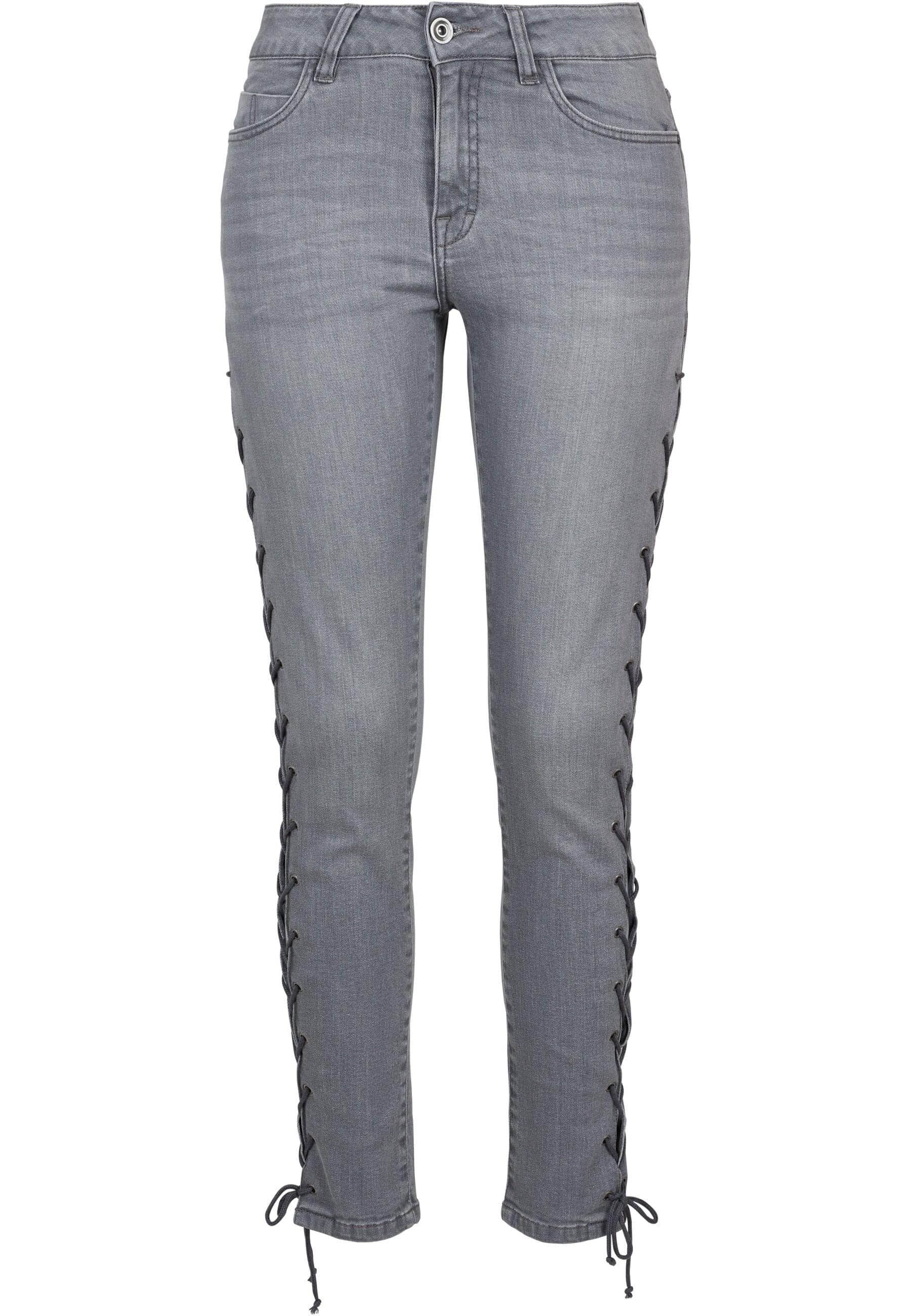 URBAN CLASSICS Bequeme Jeans »Urban Classics Damen Ladies Denim Lace Up Skinny Pants«, (1 tlg.)