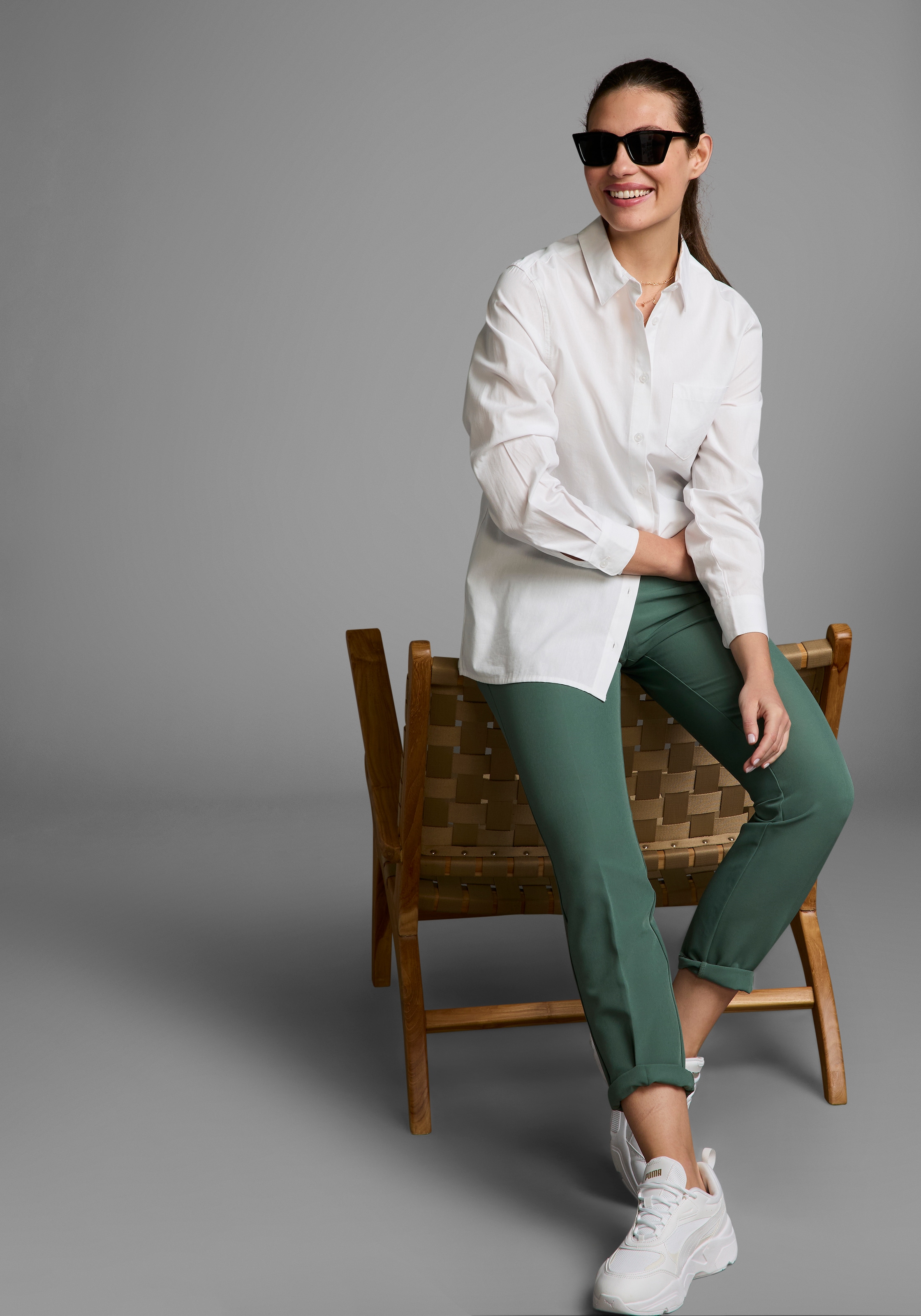 Laura Scott Longbluse, mit Brusttasche
