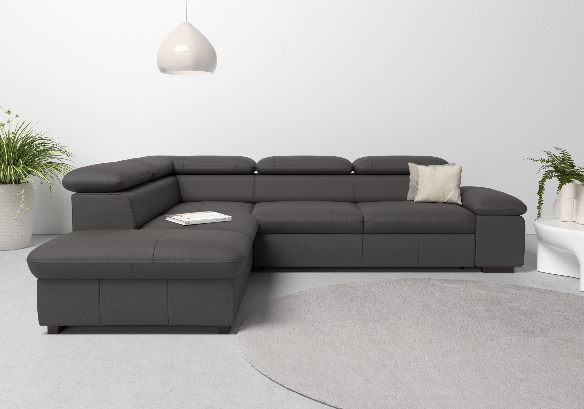 Home affaire Ecksofa »Alberto L-Form«, mit Kopfteilverstellung, wahlweise mit Bettfunktion
