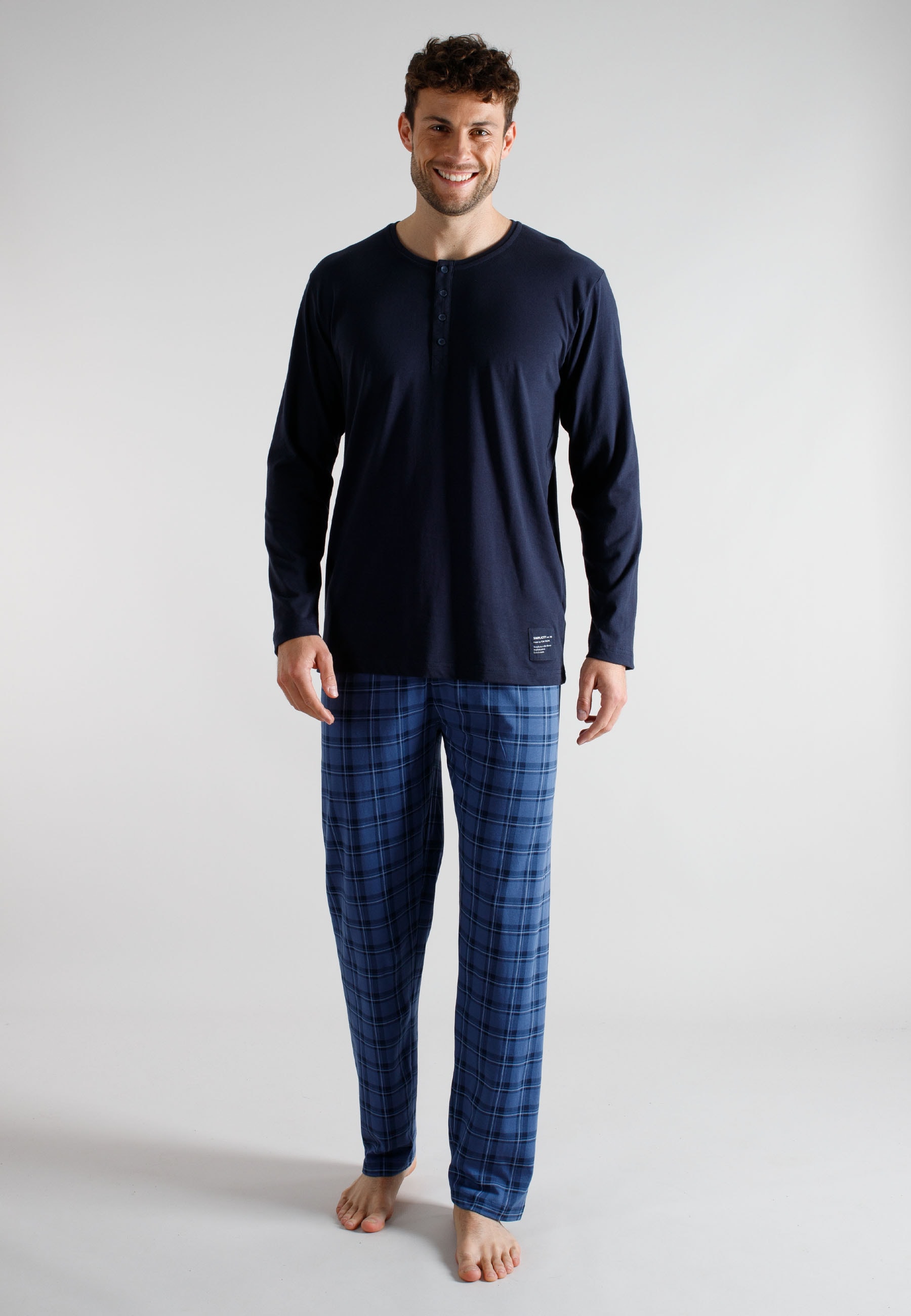 Tom Tailor Pyjama Aus Baumwolle, Single Jersey Material, Verschiedene Größen