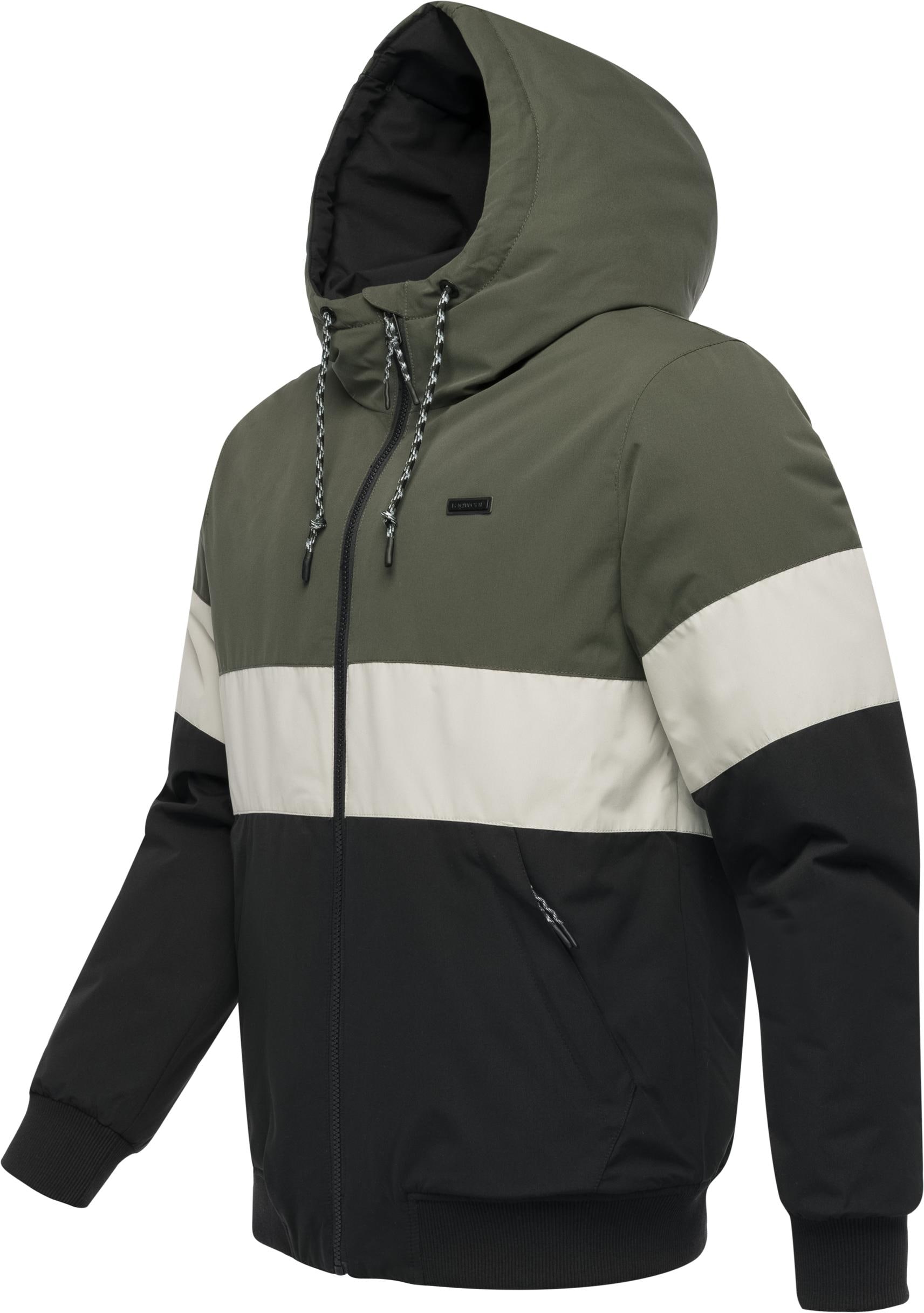 Ragwear Winterjacke »Jinig Warm YOUMODO«, mit Kapuze, Gefütterte Herren Colourblocking Bomberjacke mit Kapuze