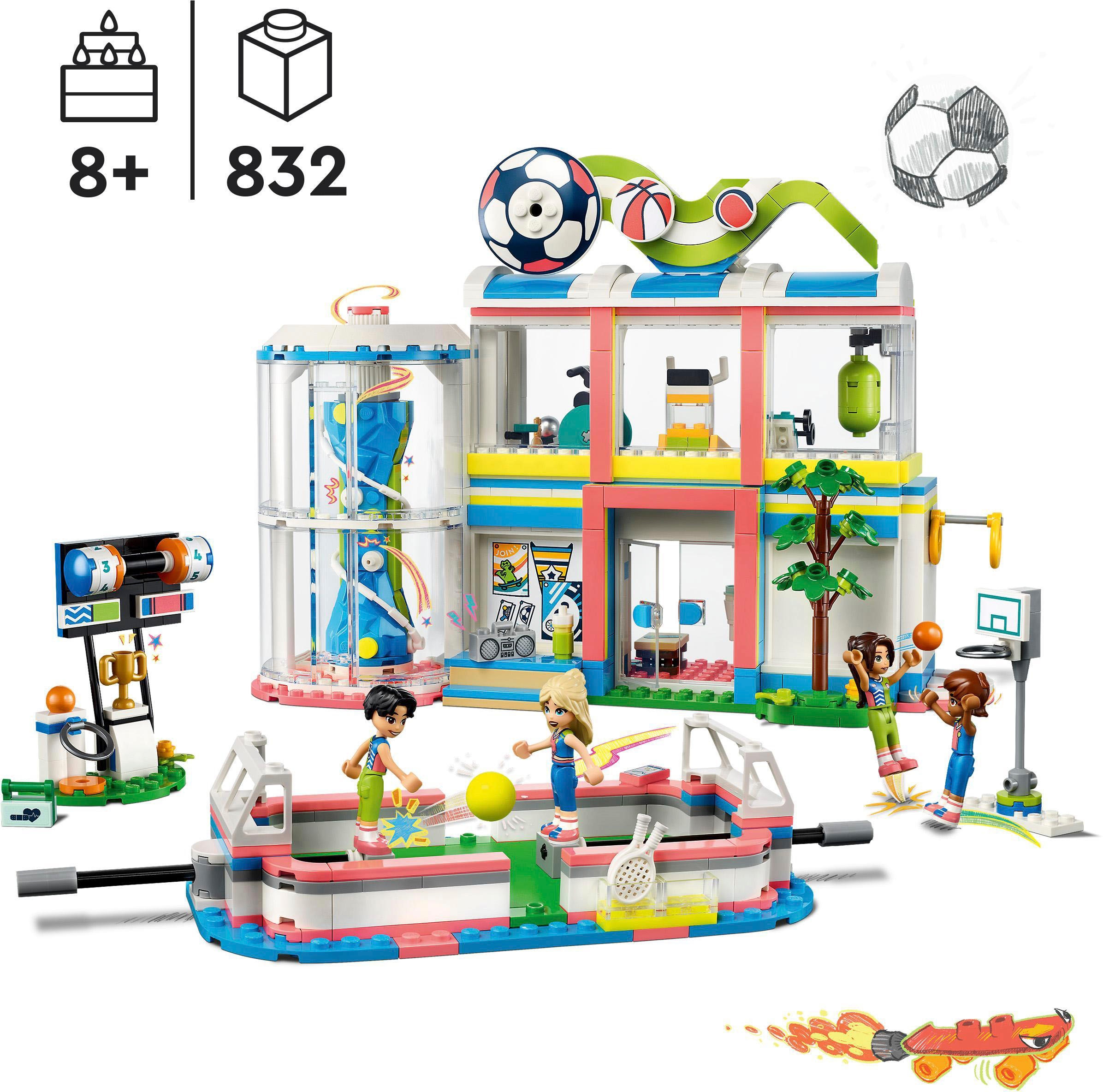 LEGO® Konstruktionsspielsteine »Sportzentrum (41744), LEGO® Friends«, (832 St.), Made in Europe