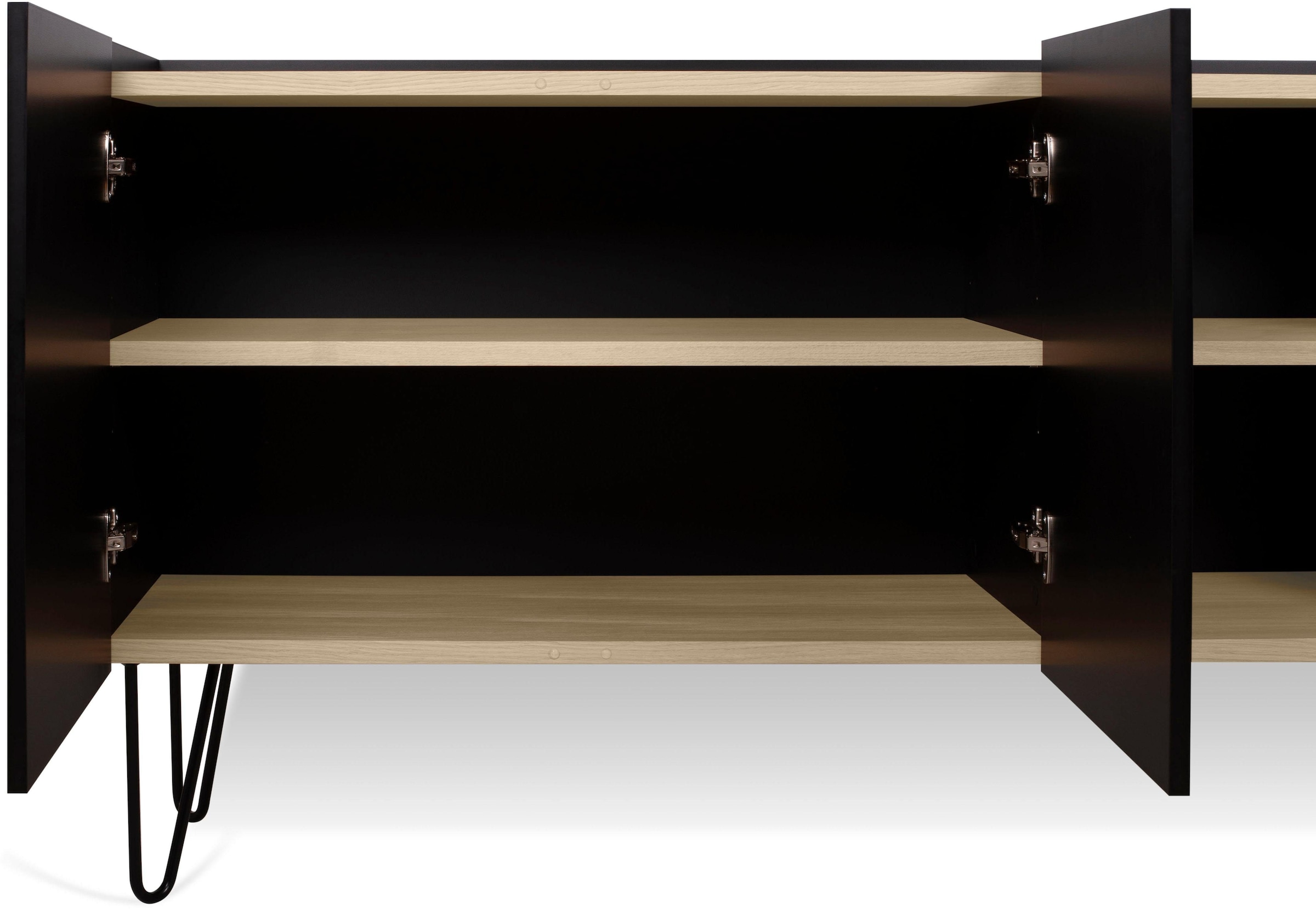 TemaHome Sideboard »Nina«, Kommode, schwarz lackiertes Metallgestell; Breite 180 cm