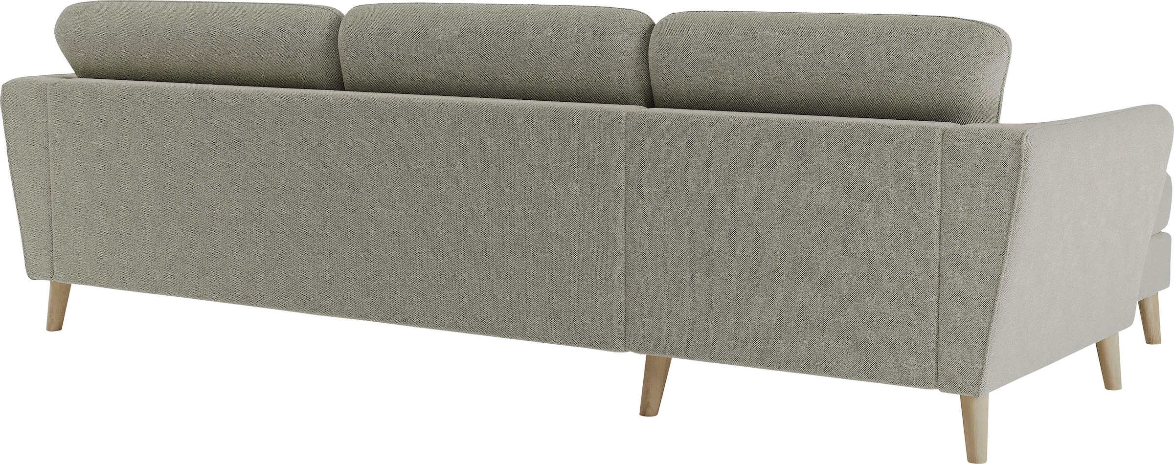 Home affaire Ecksofa »MARSEILLE (279/152cm),L-Form, Rec. rechts/links, verschiedene Bezüge« Massivholzbeine Eiche, Landhausstil, Wellenunterfederung