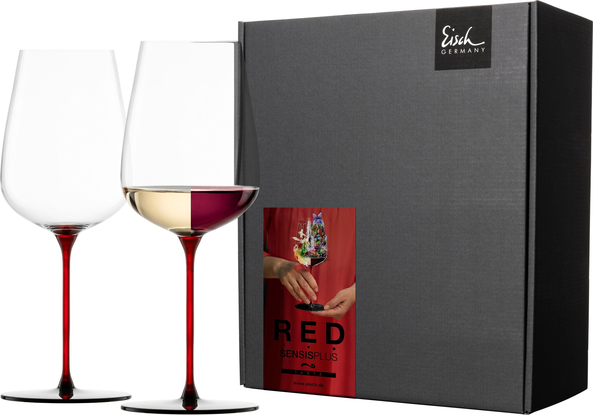 Eisch Weinglas »RED SENSISPLUS«, (Set, 2 tlg., 2 Gläser im Geschenkkarton), 580 ml, 2-teilig, Made in Germany