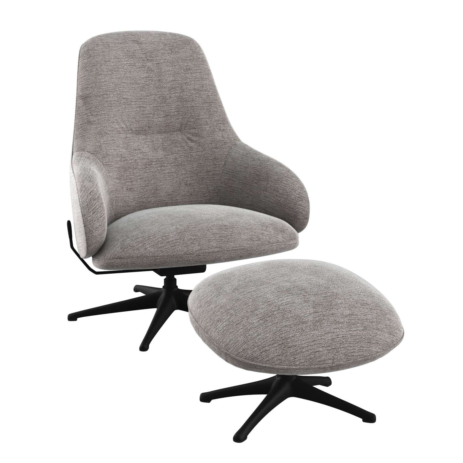 FLEXLUX Drehsessel »Falcone, TV-Loungesessel, Fernsehsessel, Polstersessel,«, Liegefunktion, drehbar, Fuß schwarz
