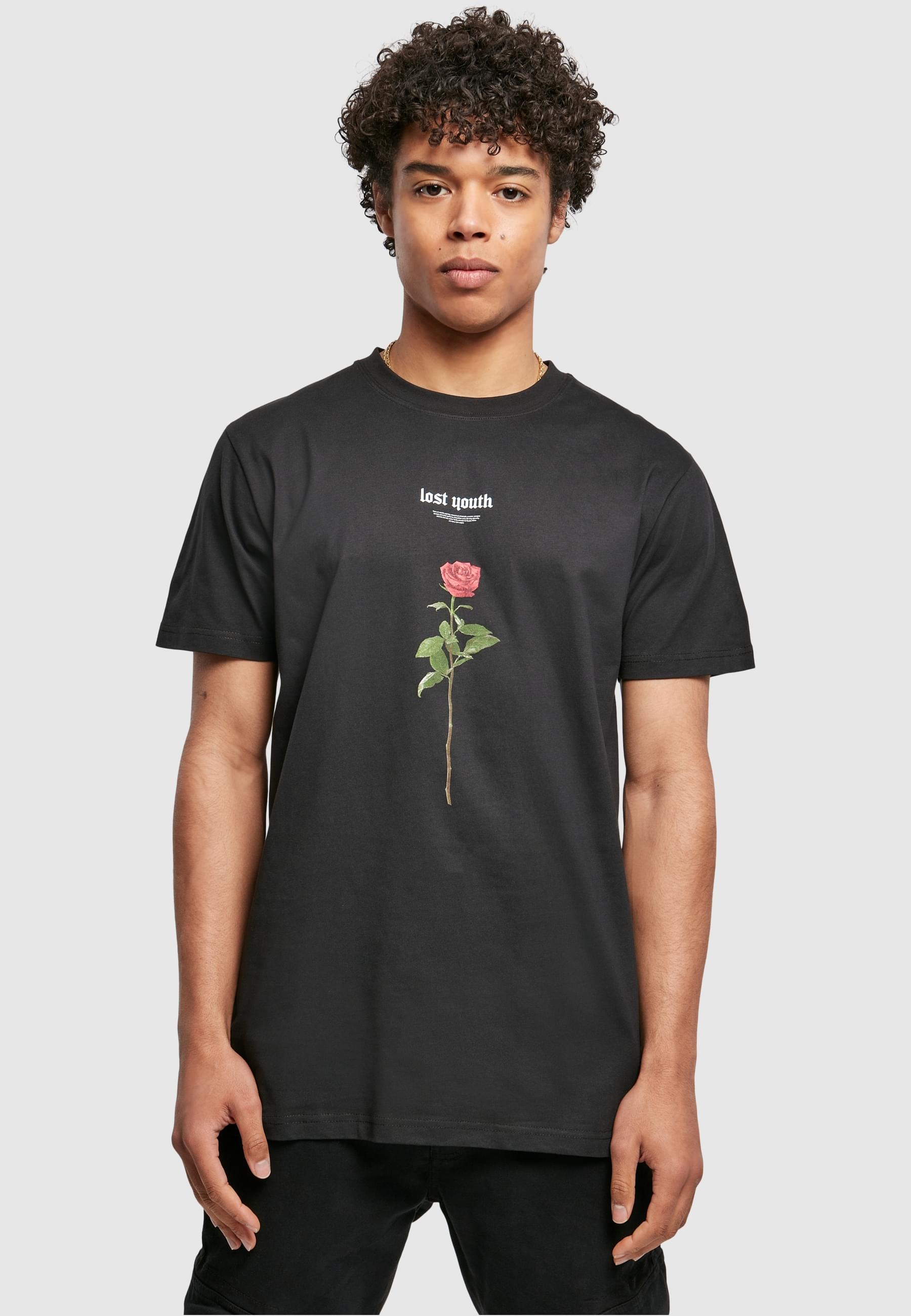 MisterTee Kurzarmshirt »MisterTee Herren Lost Youth Rose Tee«, (1 tlg.)