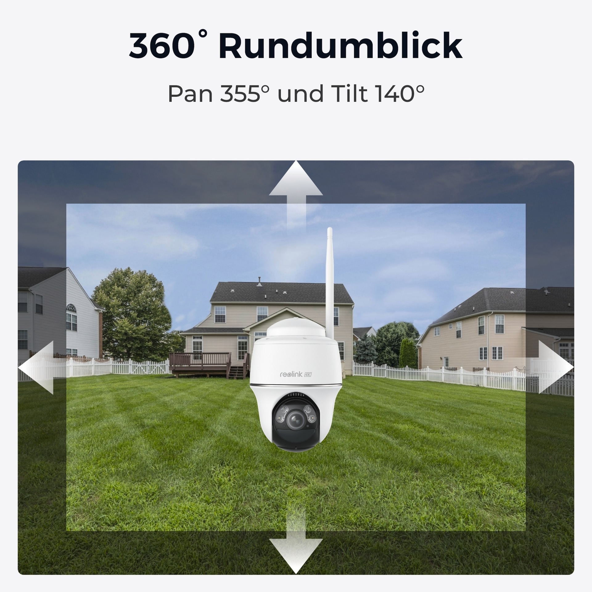 Reolink Überwachungskamera »Go Series G440 - 4K Überwachungskamera Aussen Akku 4G LTE Pan & Tilt«, Außenbereich, Personen-/Fahrzeug-/Tiererkennung, Farb-Nachtsicht, 2-Wege-Audio