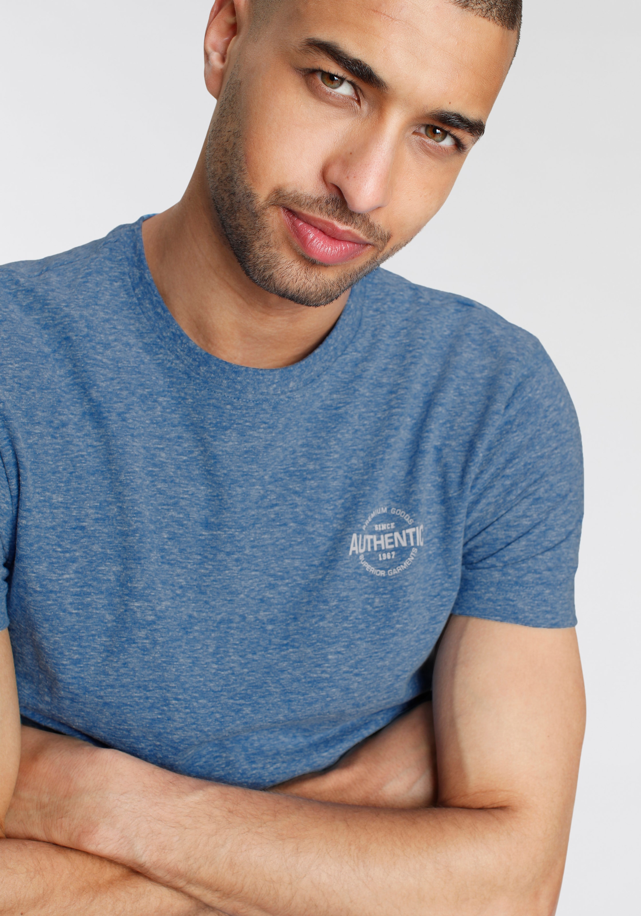 AJC T-Shirt, BAUR in mit Optik ▷ | und für Melange Logo besonderer Print