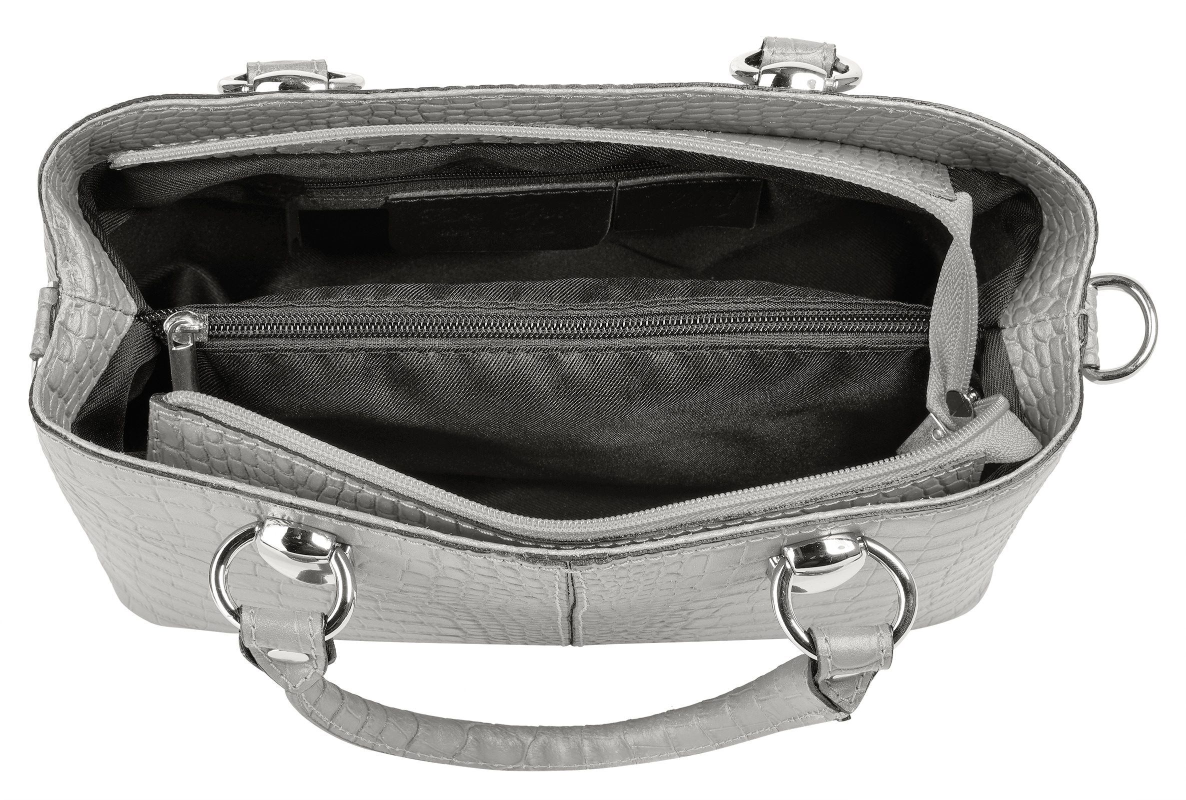 Cluty Umhängetasche, echt Leder, Made in Italy