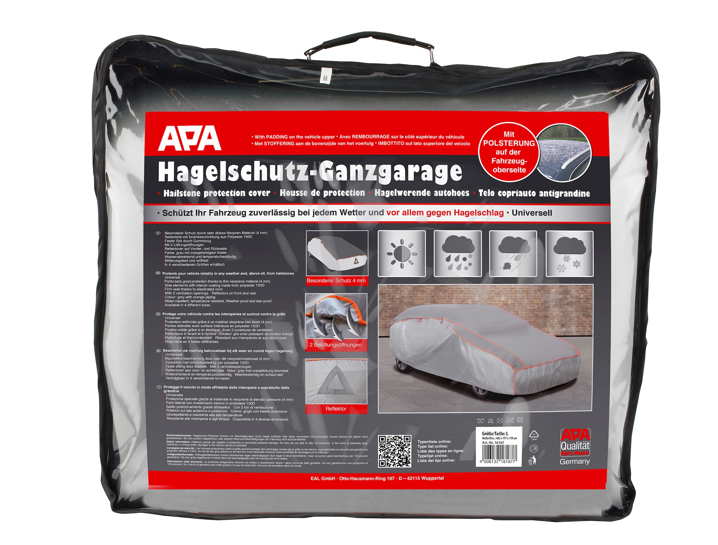 APA Faltgarage »APA 16168 Hagelschutz-Ganzgarage«, mit Gummizug L, 571 x 203 x 119cm