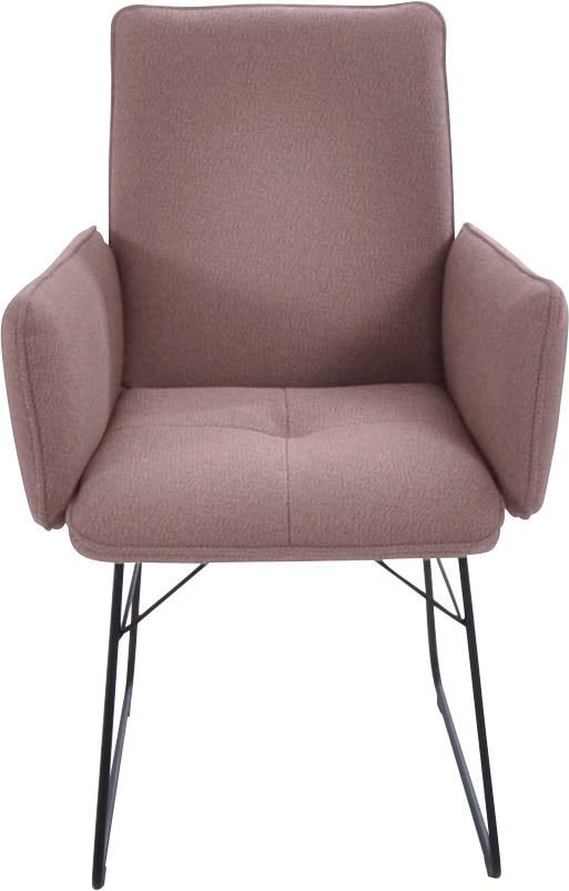 K+W Komfort & Wohnen Armlehnstuhl () 1 Stk.Drahtkufengestell in Metall schw günstig online kaufen