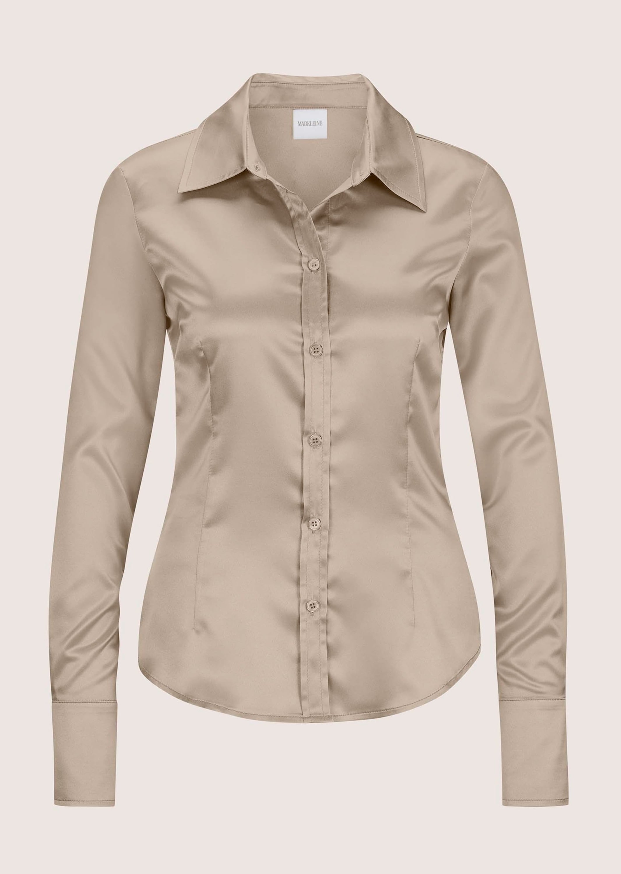 MADELEINE Hemdbluse "Bluse Hemdbluse mit glänzendem Finish" Satinbluse günstig online kaufen