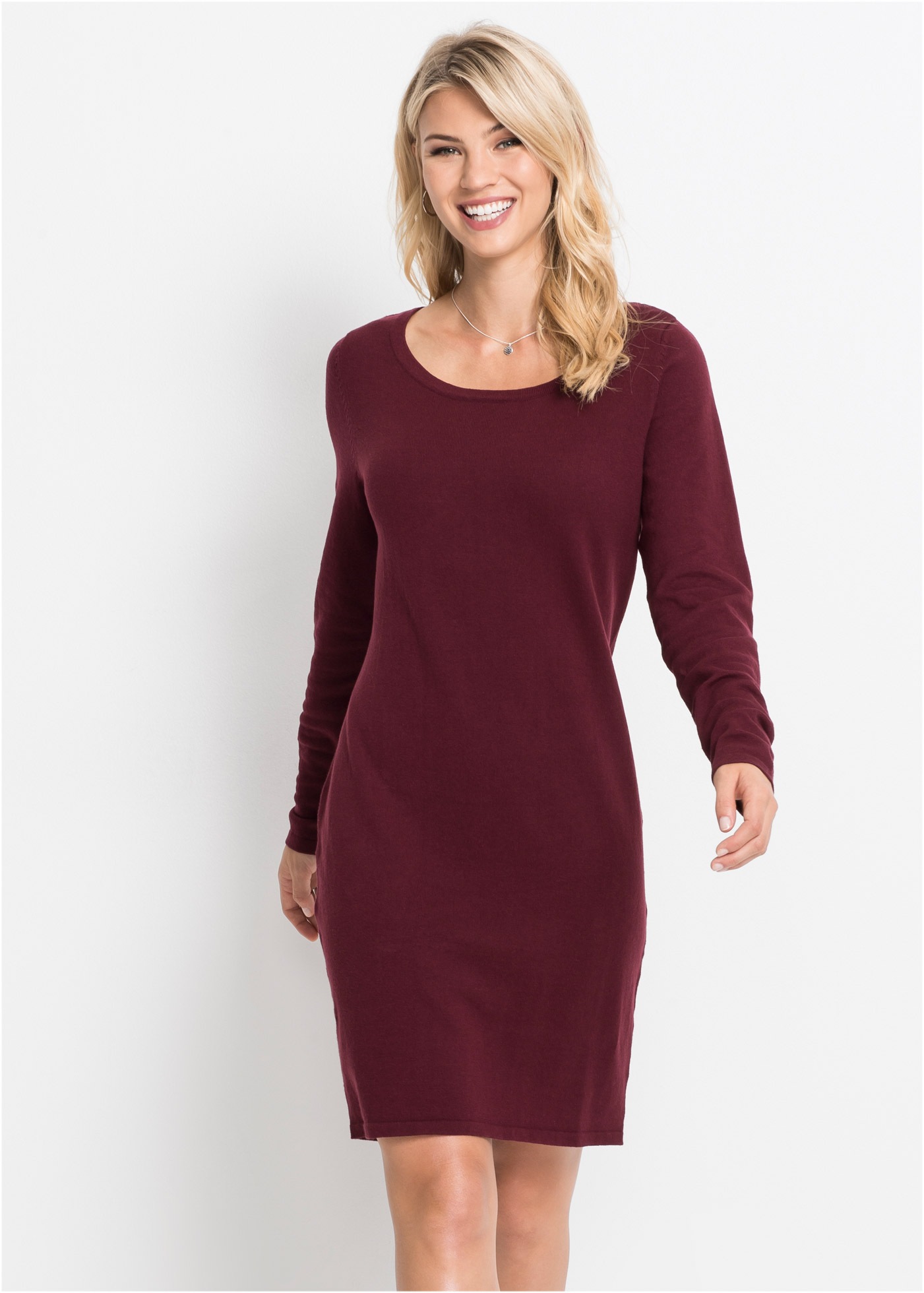 bonprix Strickkleid "Strickkleid" für den Alltag, aus Baumwolle und Polyami günstig online kaufen