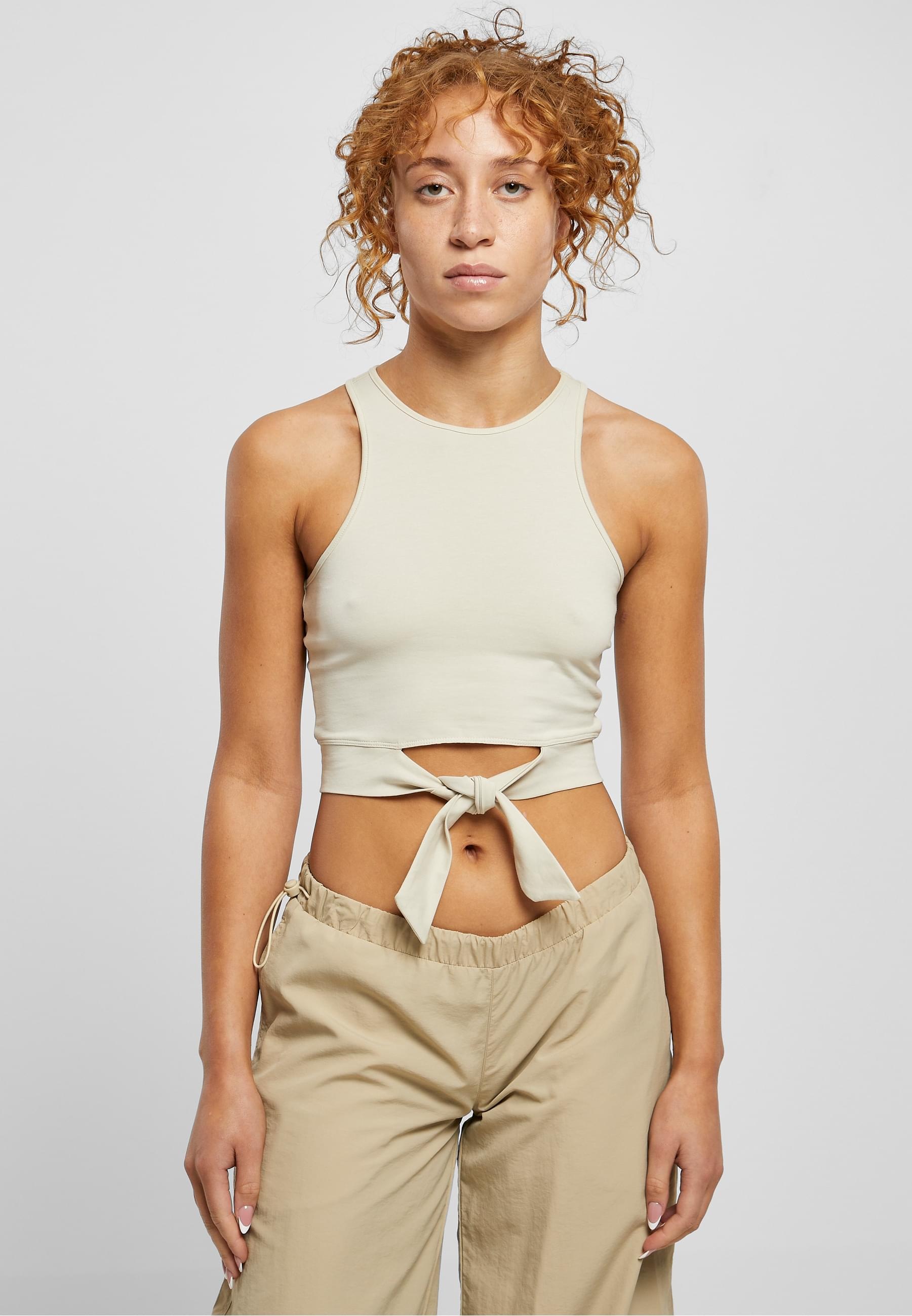 Thumbnail - URBAN CLASSICS Muskelshirt "Urban Classics Damen Ladies Cropped Knot Top", (1 tlg.)