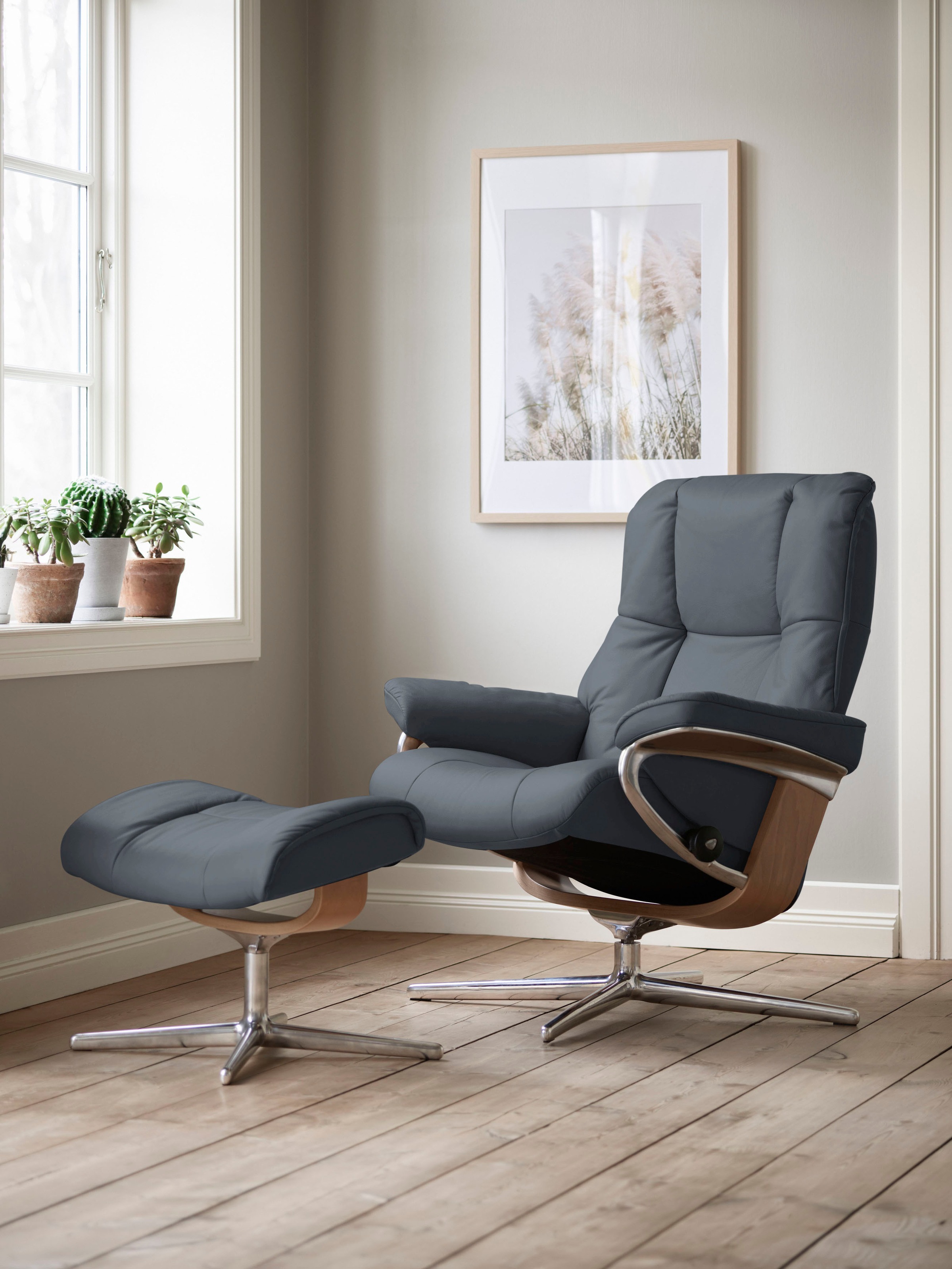 Stressless "Mayfair" Set, Relaxsessel mit Hocker, mit Hocker, mit Cross Bas günstig online kaufen