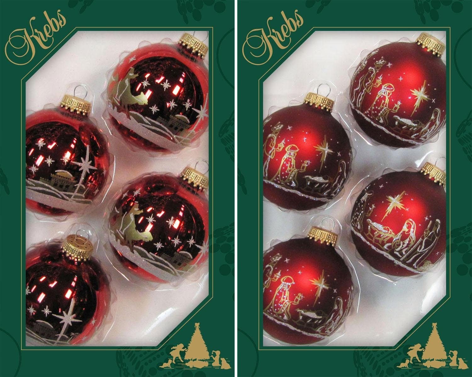 Krebs Glas Lauscha (Set, Nacht, »Heilige Weihnachtsdeko St.), mundgeblasen Weihnachtsbaumkugel aus | Christbaumschmuck«, bestellen 8 rot, Glas, hochwertige BAUR Christbaumkugeln