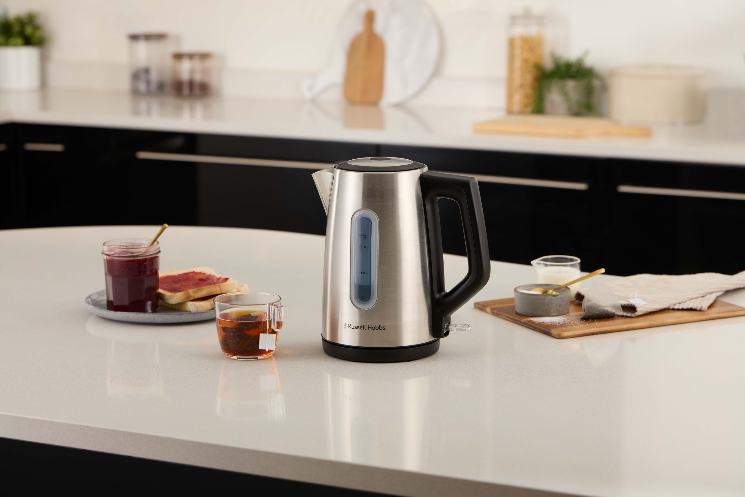 RUSSELL HOBBS Wasserkocher »Heaton 27380-70«, 1,7 l, 2400 W, Edelstahl, herausnehmbarer Anti-Kalk-Filter und Wasserstandanzeige