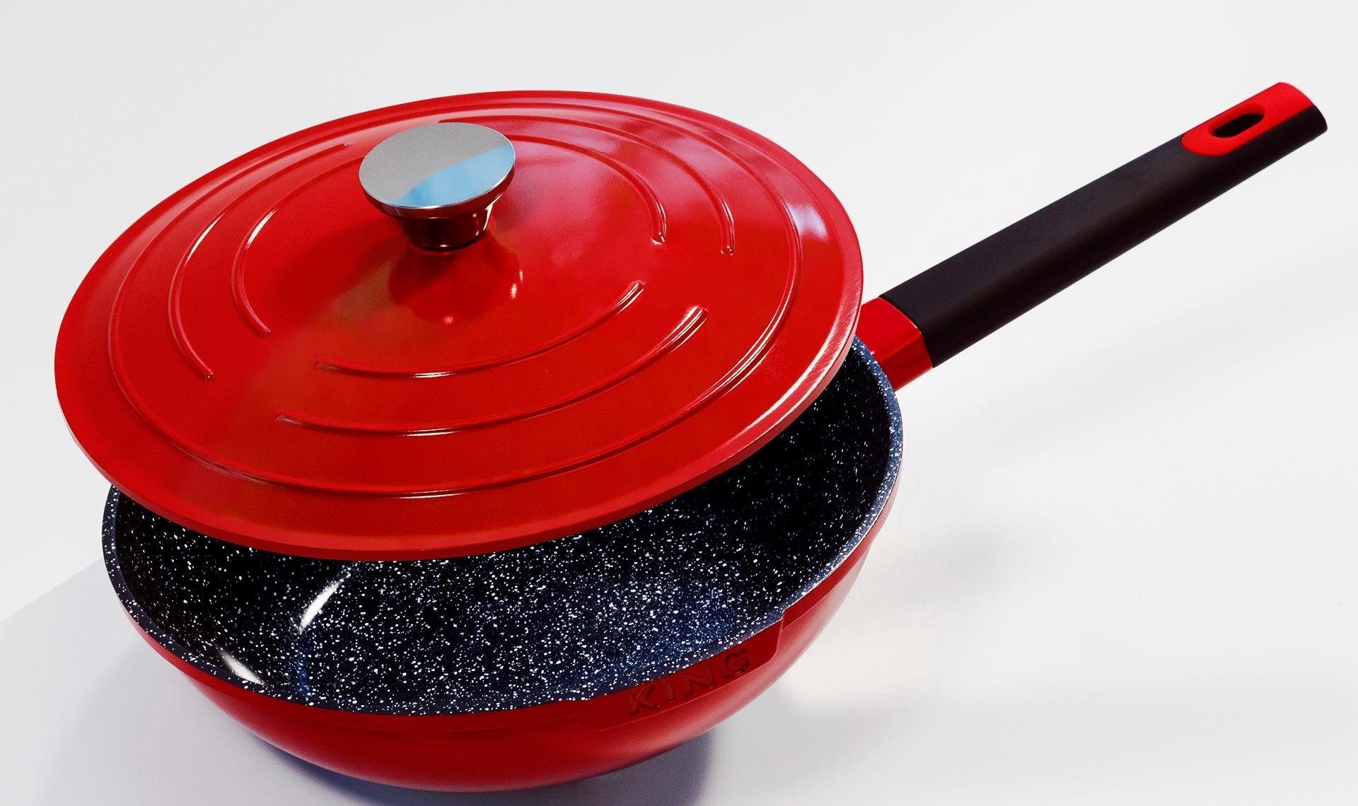 KING Wok »Shine Red«, Aluminiumguss, cm, Ø Induktion (1 kaufen 28 BAUR | tlg.)